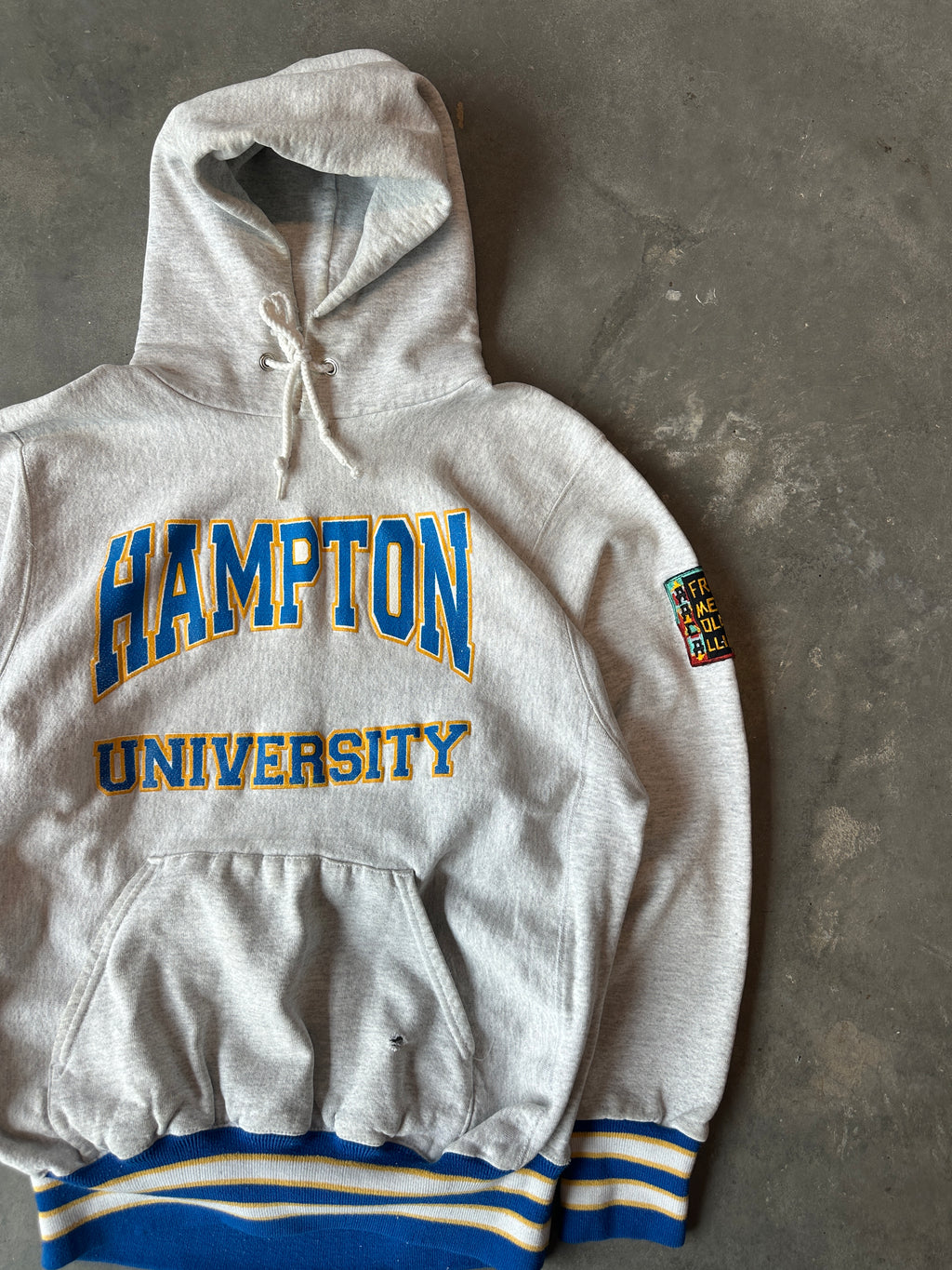 90’s Hampton University Pirates RARE African American College Alliance AACA HBCU Vintage Heavyweight Hoodie (Large)