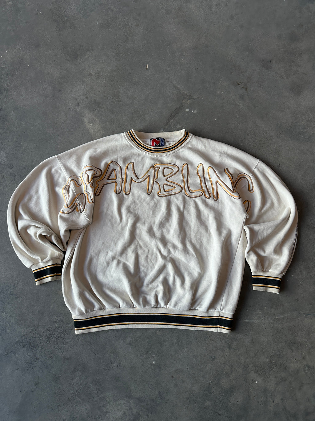 90's Grambling State University GSU Embroidered Spellout Heavyweight Ribbed Crewneck Sweatshirt (XXL)