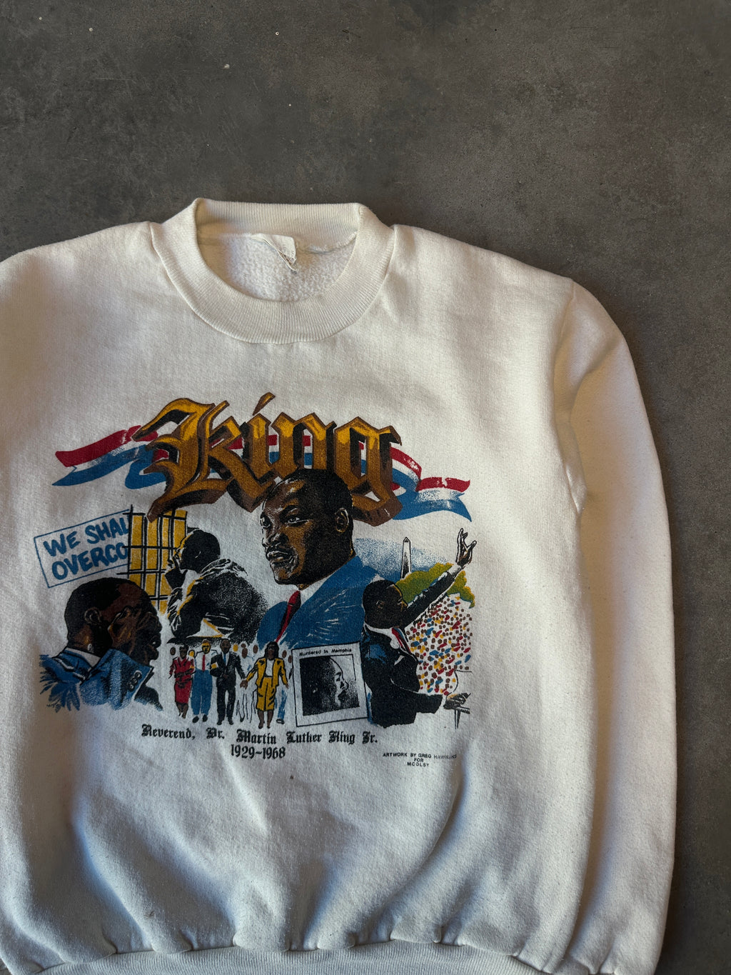 90's Reverend Dr. Martin Luther King Jr. MLK Memorial Vintage Crewneck Sweatshirt (Small)