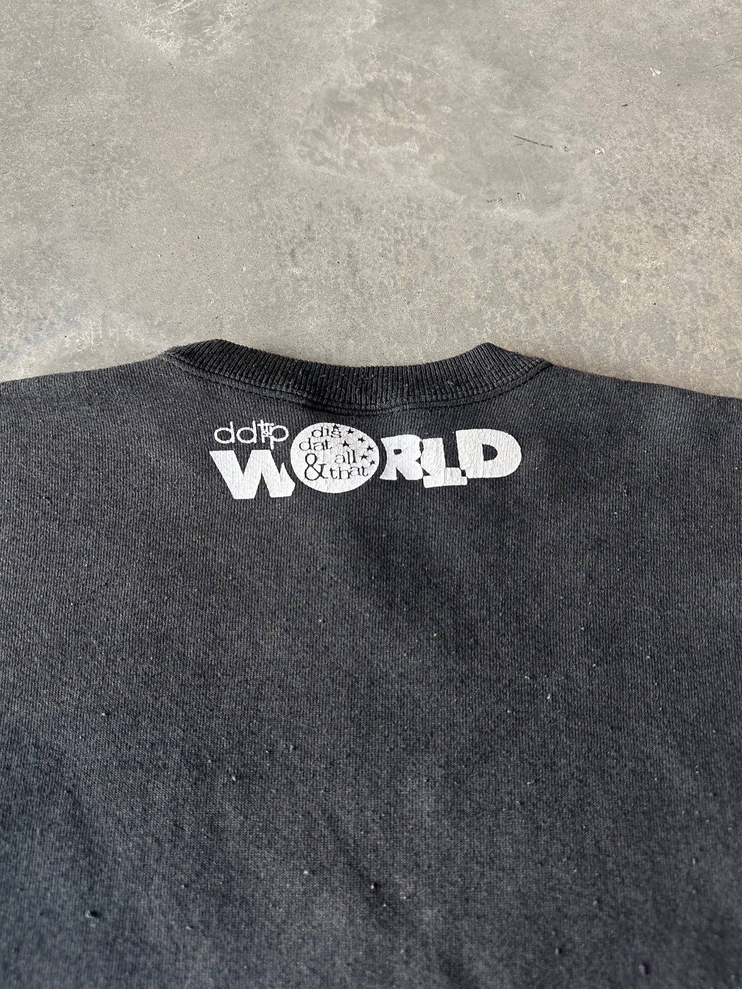 90's Black Cowboys Heavyweight Vintage DDTP World Crewneck Sweatshirt (Boxy XL)