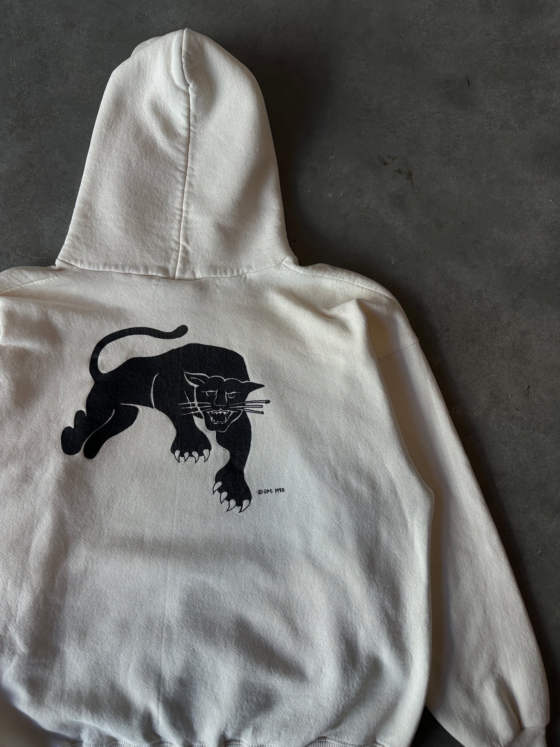 1992 Black Panther Party "The Spirit Lives" RARE Vintage Cream Hoodie (Large)