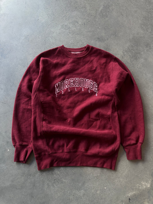 00’s Morehouse College Maroon Tigers HBCU Heavyweight Vintage Crewneck Sweatshirt (XL)