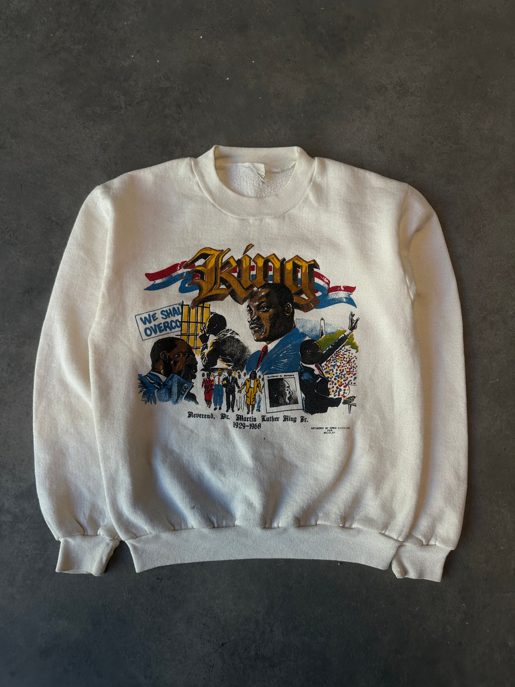 90's Reverend Dr. Martin Luther King Jr. MLK Memorial Vintage Crewneck Sweatshirt (Small)