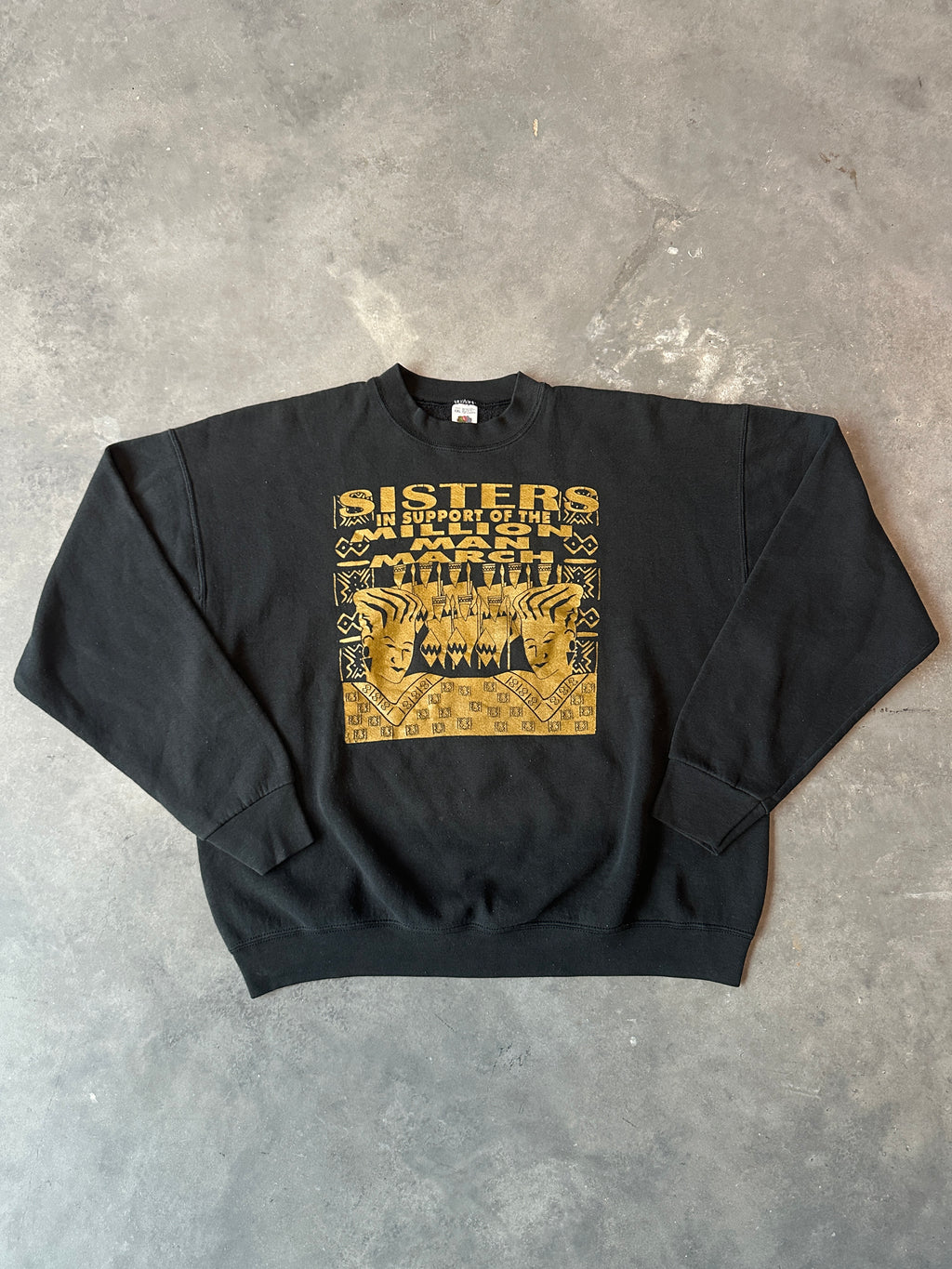 1995 Sisters in Support of the Million Man March Crewneck Sweatshirt (BOXY XXL)