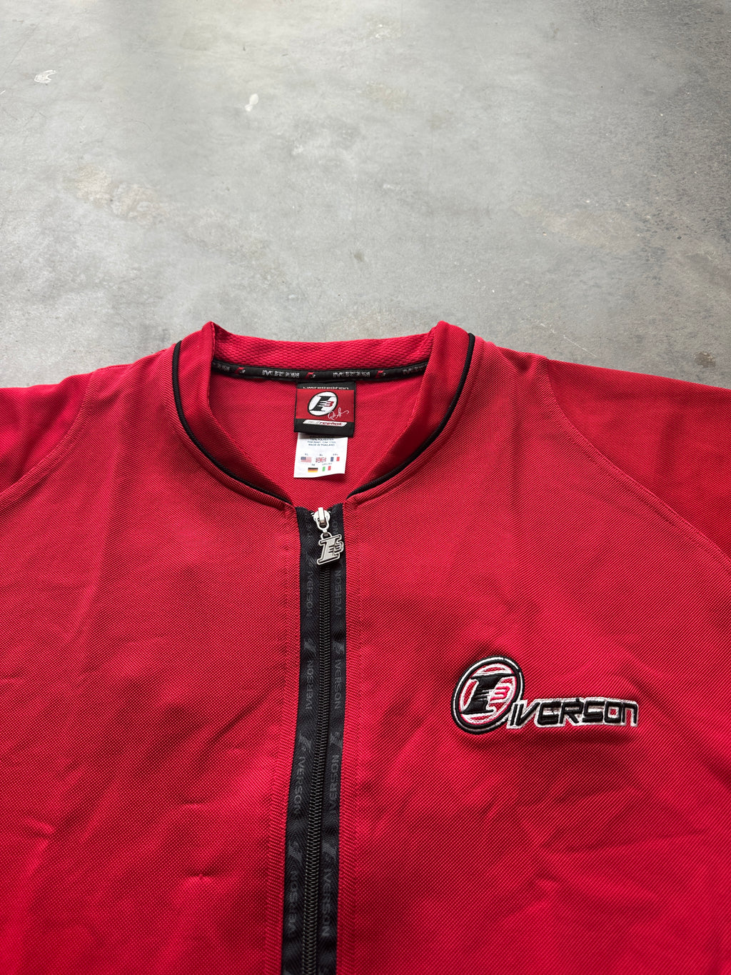 00's Y2K Allen Iverson Reebok "The Answer" Red NBA Full Zip Shooting Shirt-Brand New (Multiple Sizes)