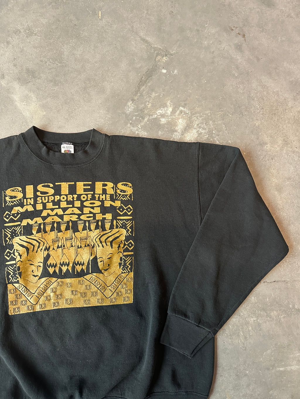 1995 Sisters in Support of the Million Man March Crewneck Sweatshirt (BOXY XXL)