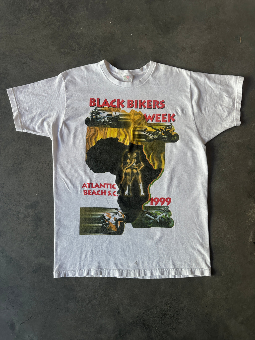 1999 Black Bikers Week Atlantic Beach South Carolina Vintage Tee (Large)