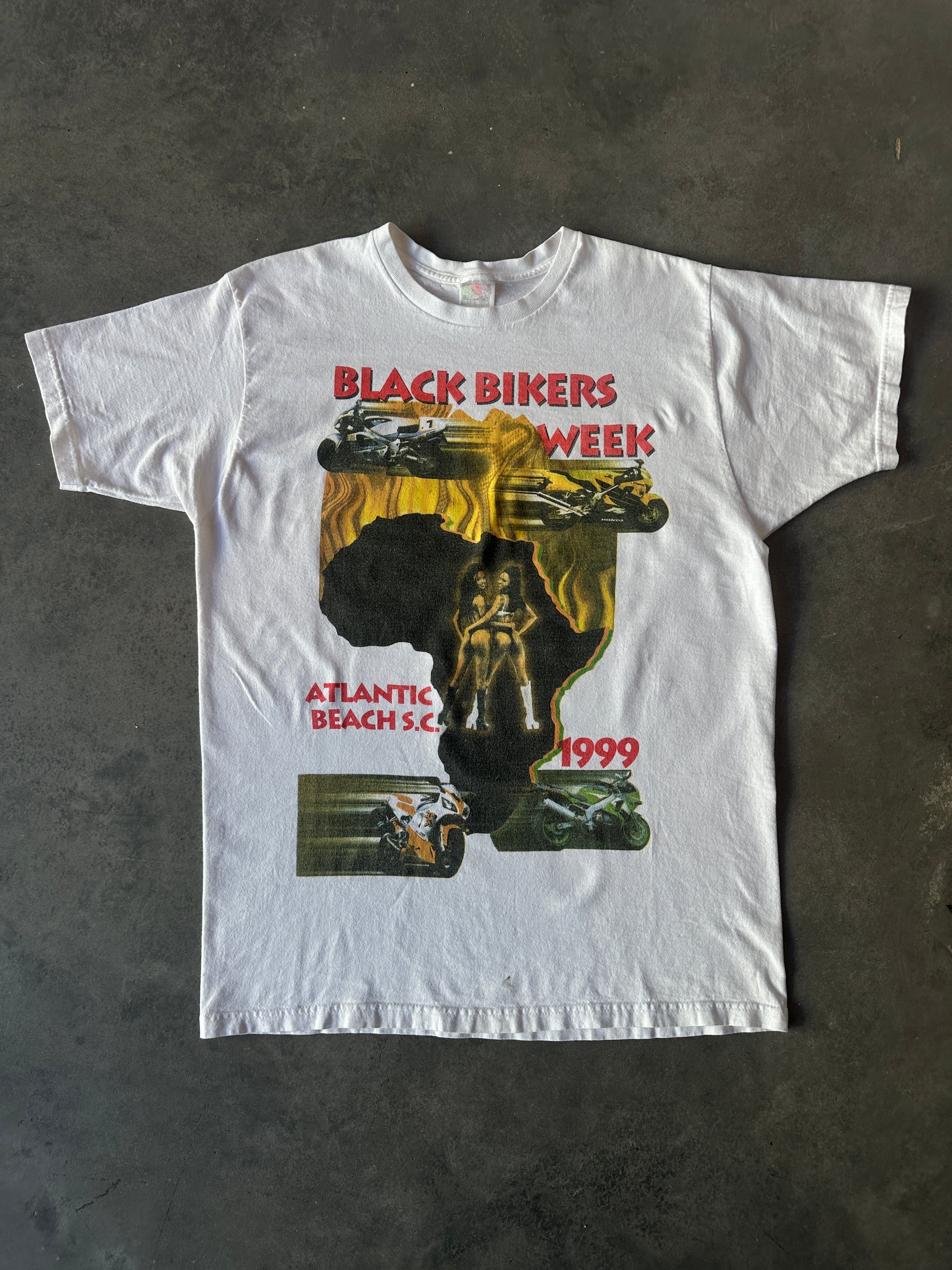 1999 Black Bikers Week Atlantic Beach South Carolina Vintage Tee (Large)