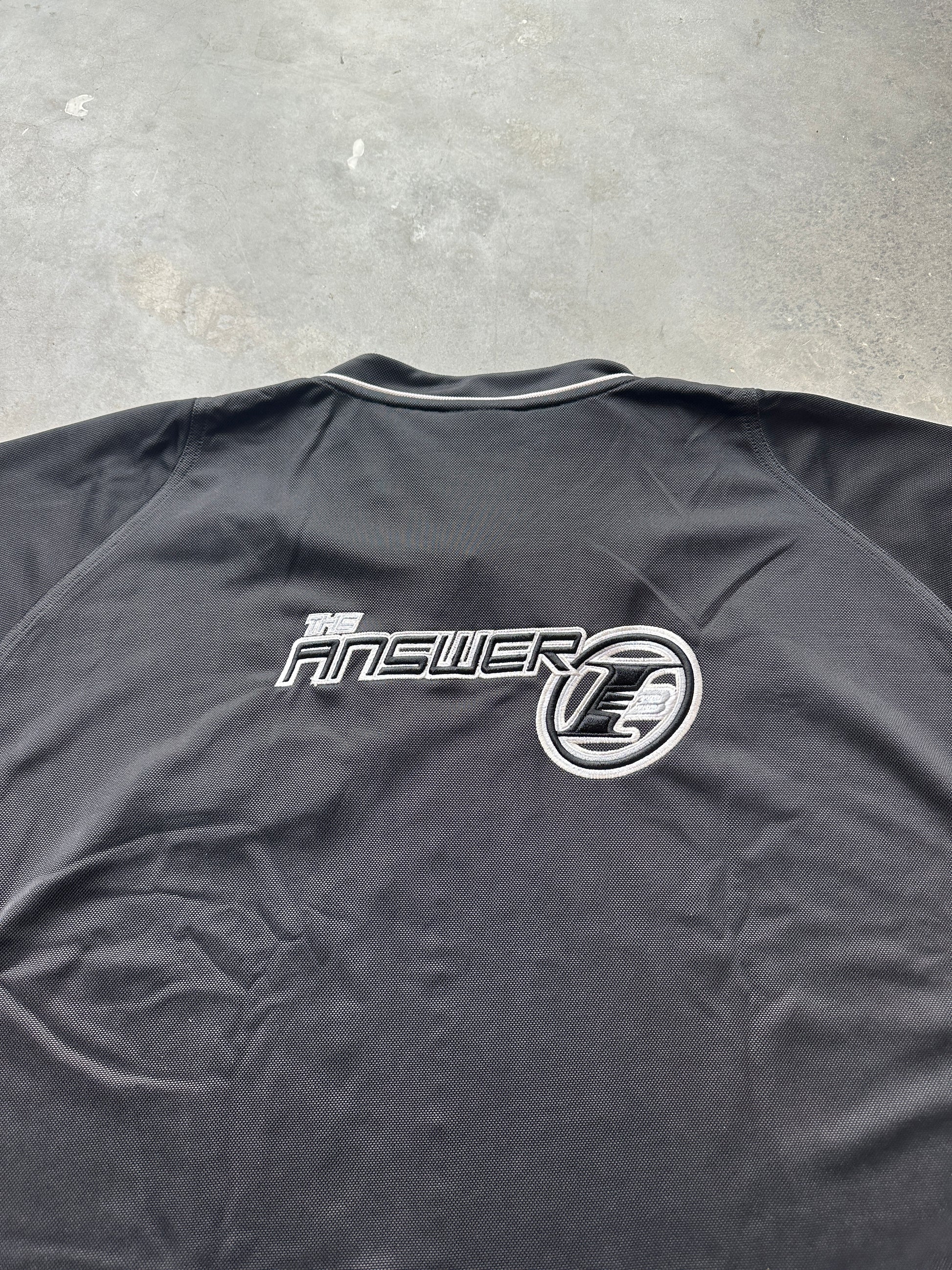 00's Y2K Allen Iverson Reebok "The Answer" Black NBA Full Zip Shooting Shirt - Brand New (XXL)