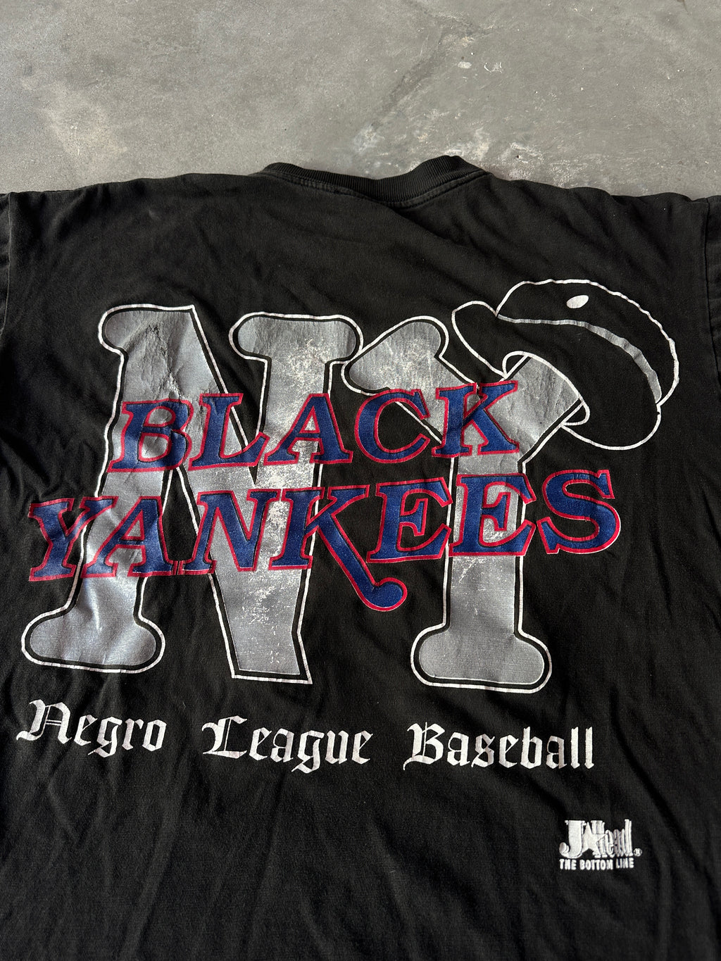 90's New York Black Yankees Double-Sided Logo Negro League Baseball NLBM Vintage Tee (BOXY Large)
