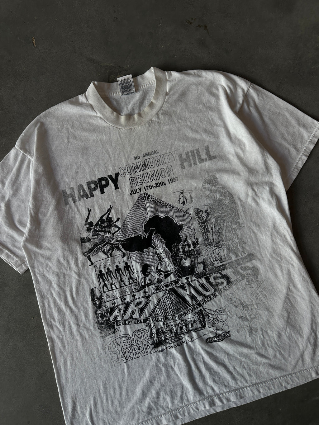 1997 Happy Hill Community Reunion Winston-Salem African-American Culture Festival Faded Vintage Tee (XL)