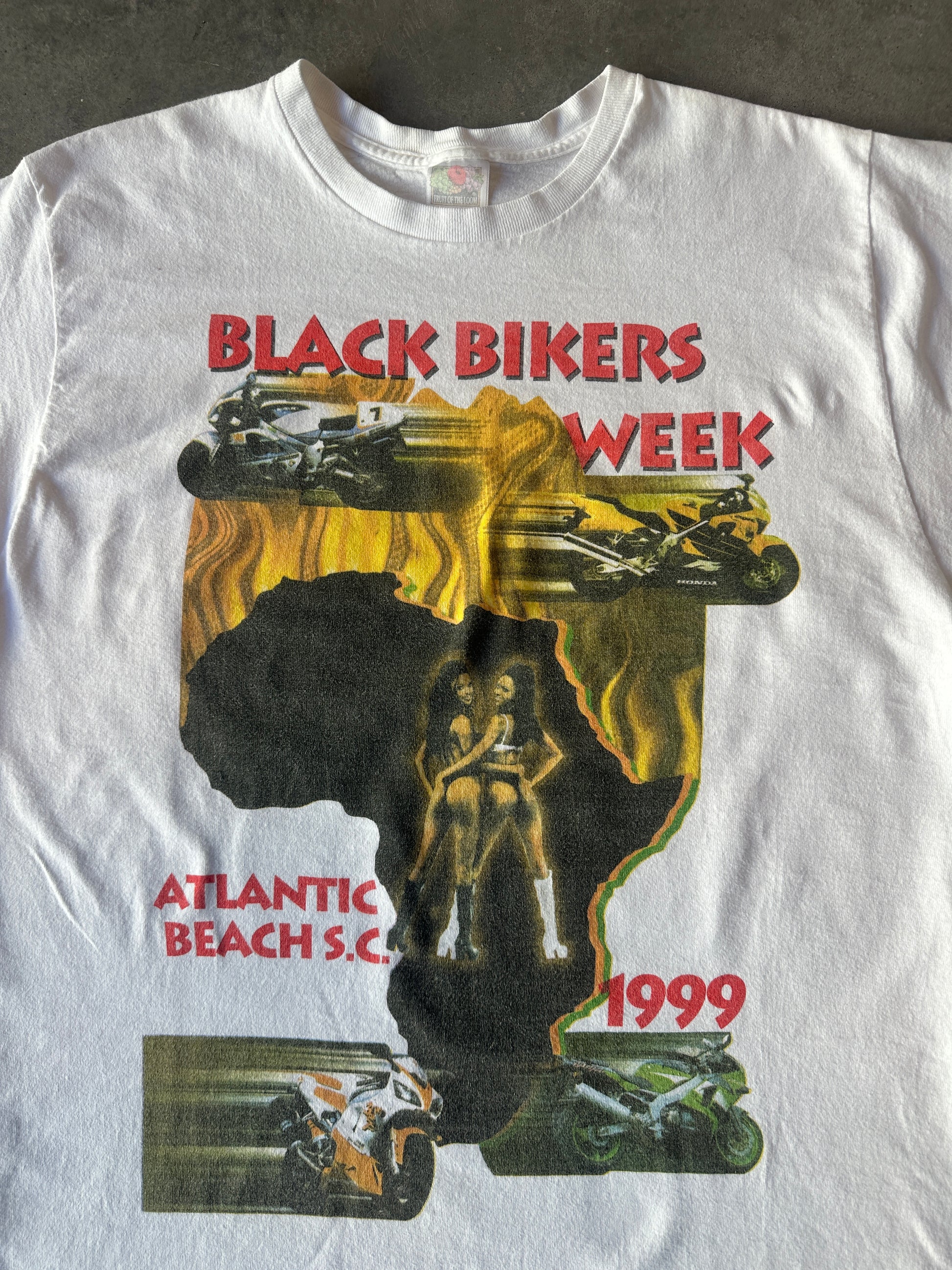 1999 Black Bikers Week Atlantic Beach South Carolina Vintage Tee (Large)