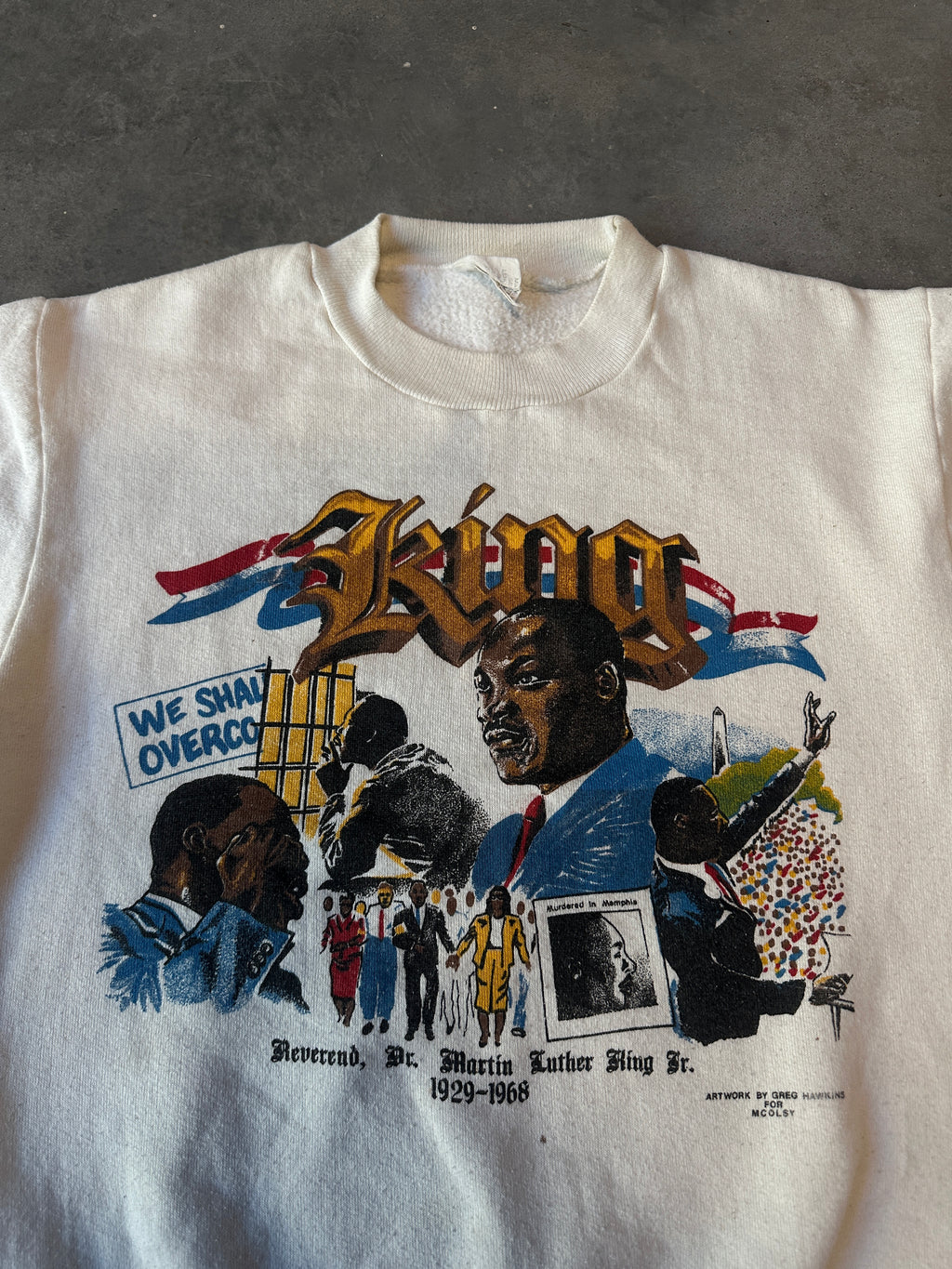 90's Reverend Dr. Martin Luther King Jr. MLK Memorial Vintage Crewneck Sweatshirt (Small)