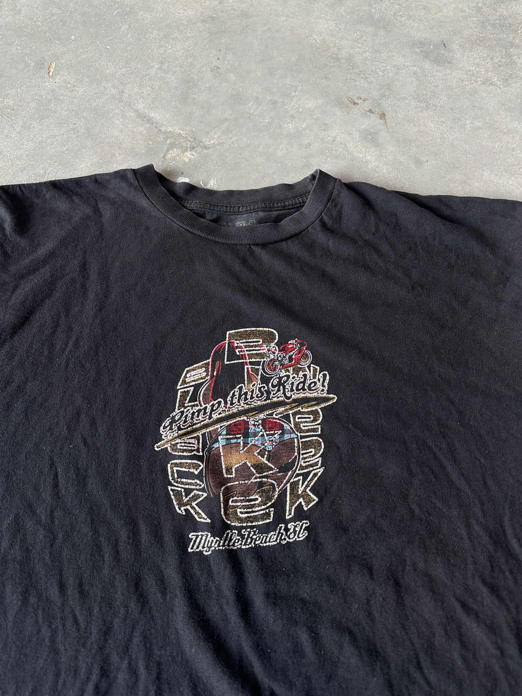00's Black Bike Week Myrtle Beach SC Make Some Noise Vintage Tee (XXL)