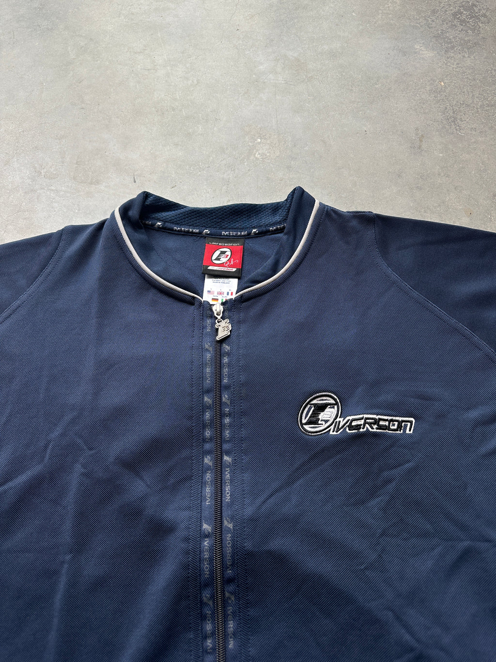 00's Y2K Allen Iverson Reebok "The Answer" Navy Blue NBA Full Zip Shooting Shirt - Brand New (Multiple Sizes)