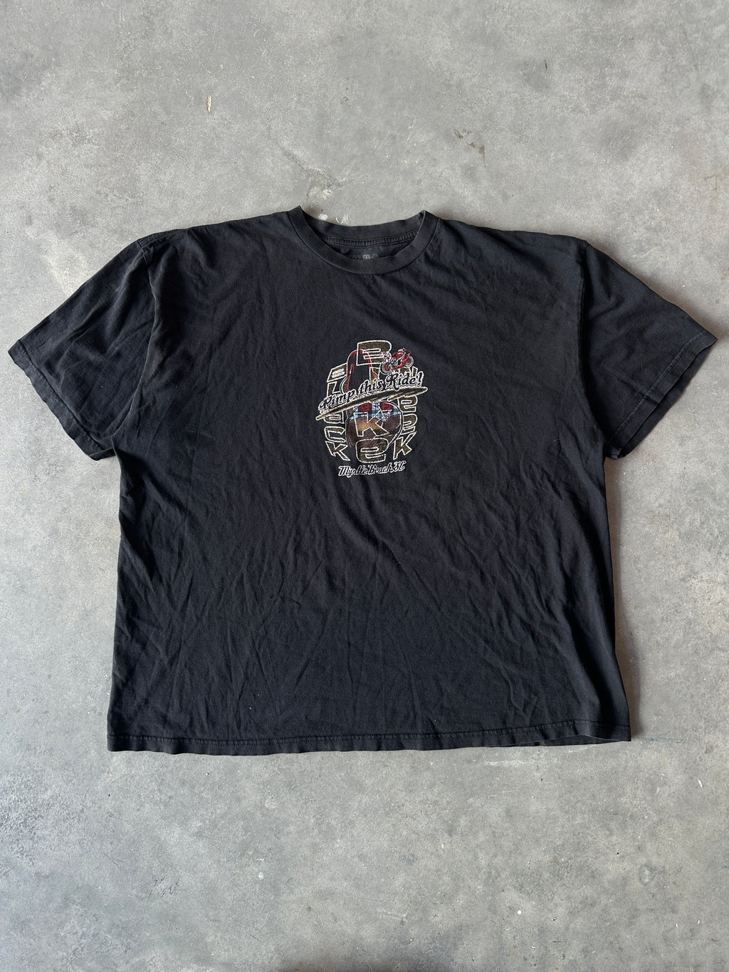 00's Black Bike Week Myrtle Beach SC Make Some Noise Vintage Tee (XXL)