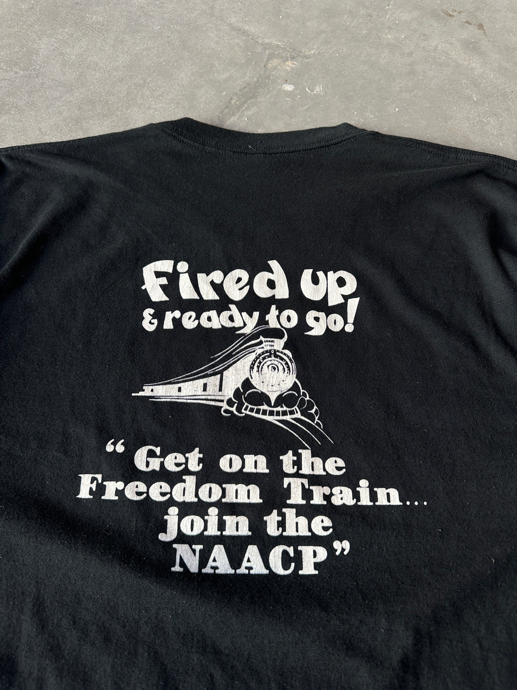 90's NAACP Fired Up & Ready To Go! Join the Freedom Train Vintage Tee (XL)