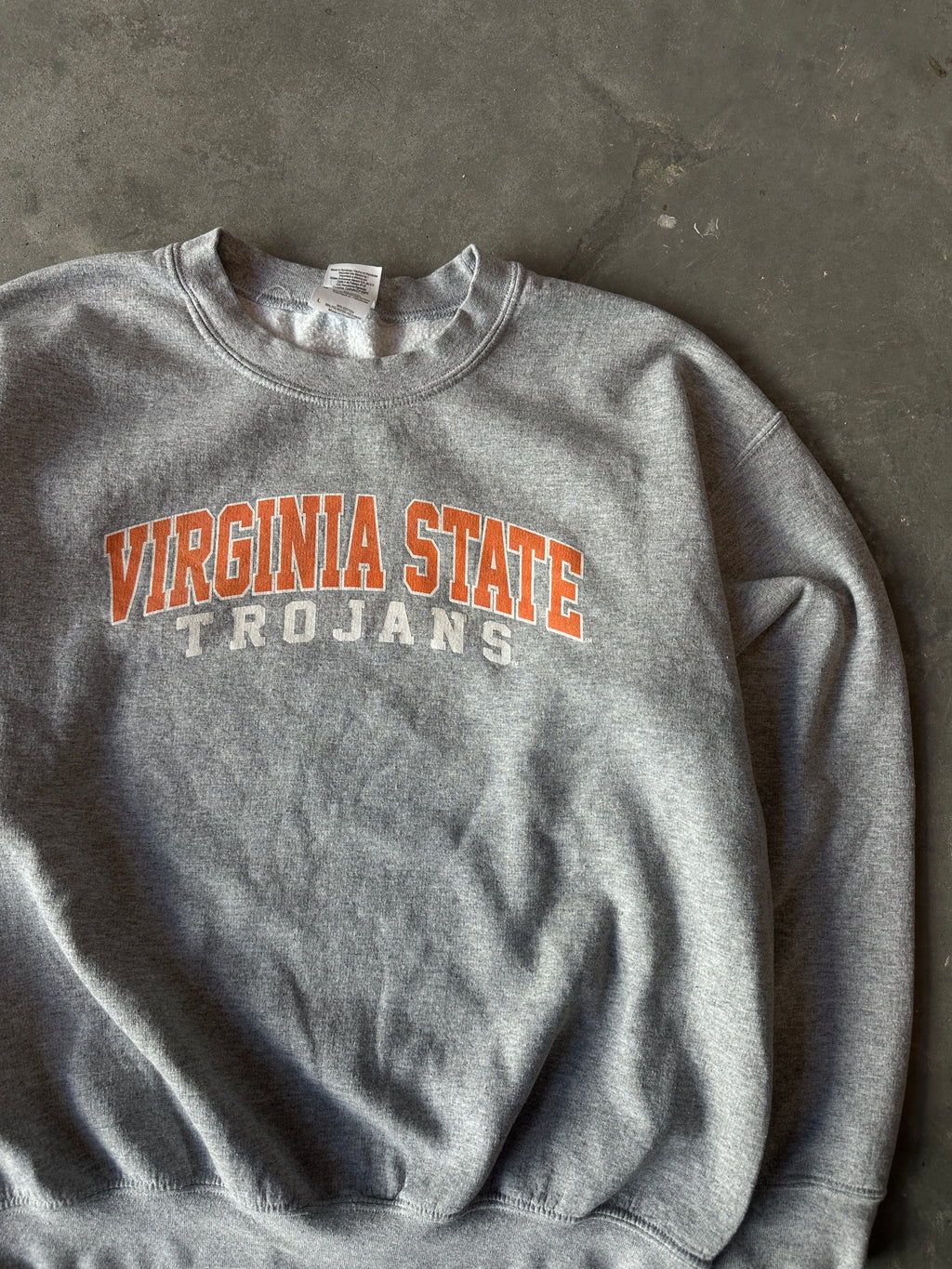 00's Virginia State University VSU Trojans Vintage Spellout Crewneck Sweatshirt (Medium)