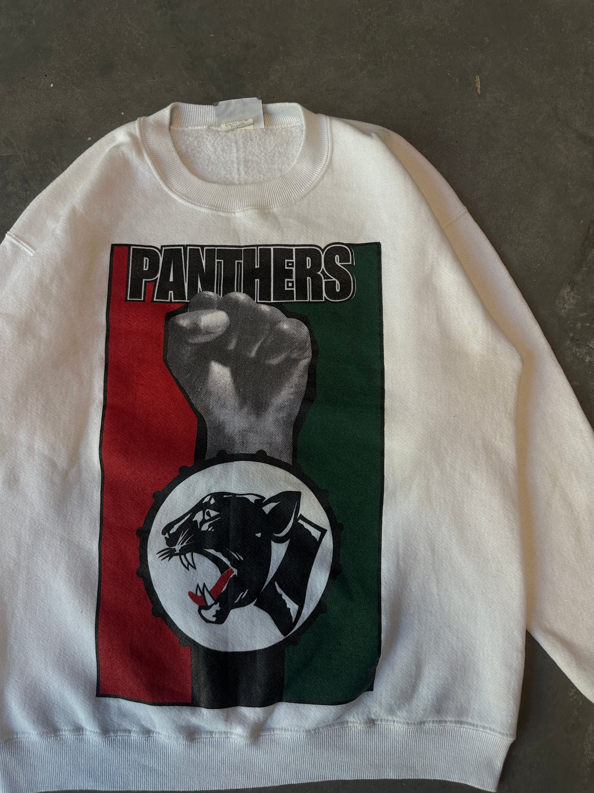 90's Black Panther Party Rare "Power to the People!" Heavyweight Crewneck Sweatshirt (Large)