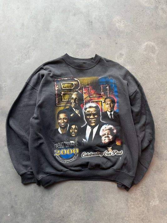 2000 Welcoming our Future Black History Figures MLK Bob Marley Rosa Parks & More Millennium Vintage Crewneck (XL)