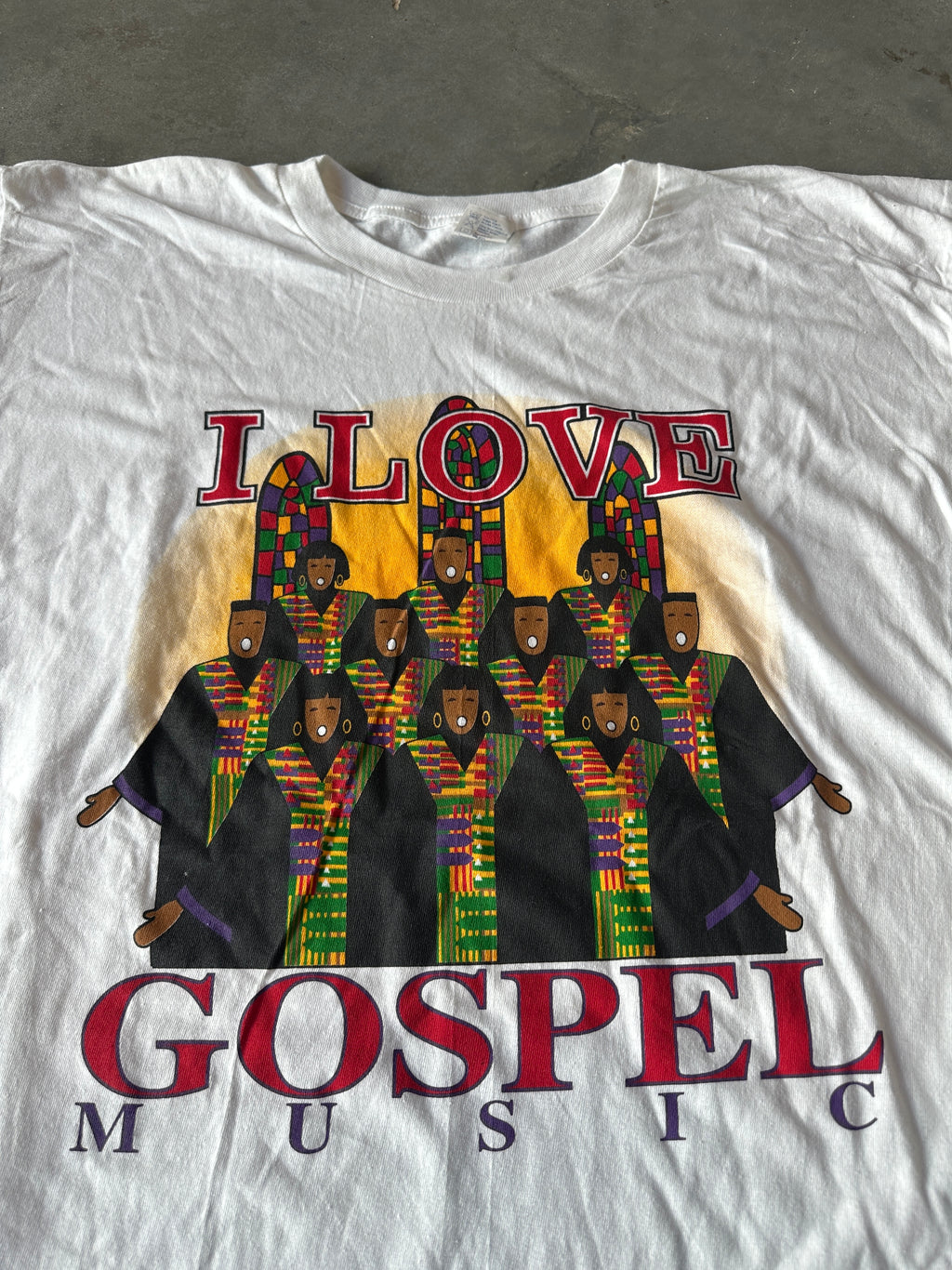 90's I Love Gospel Music Gospel Choir  Vintage Tee (Brand New-XXL)