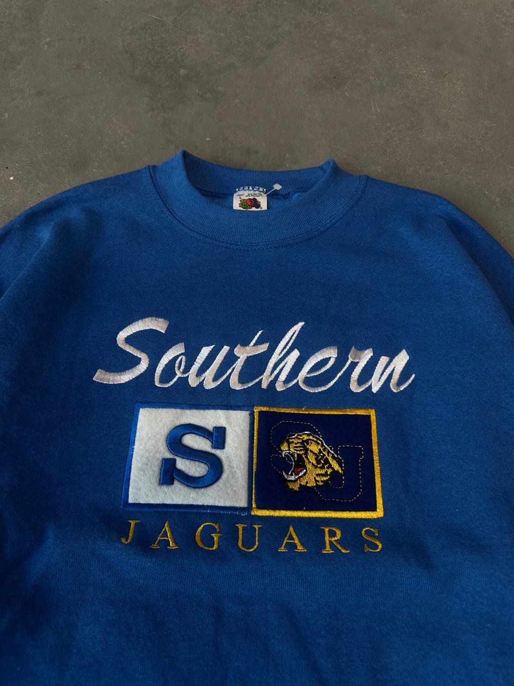 90's Southern University Jaguars SU Embroidered Vintage HBCU College Crewneck Sweatshirt (Brand New-Large)