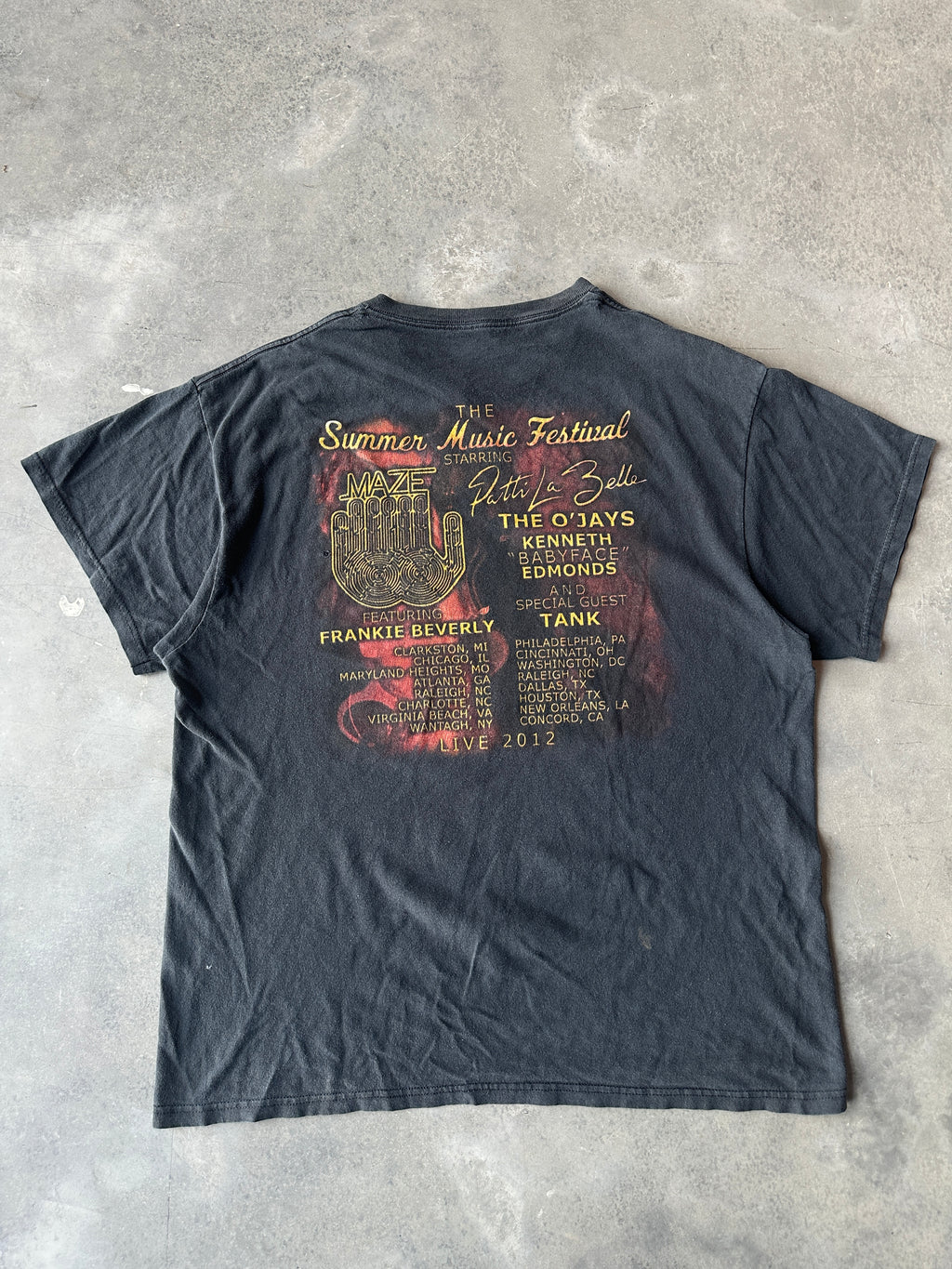 2012 The Summer Music Festival Featuring Maze, Frankie Beverly, O’Jays and More R&B Music Tee (XL)