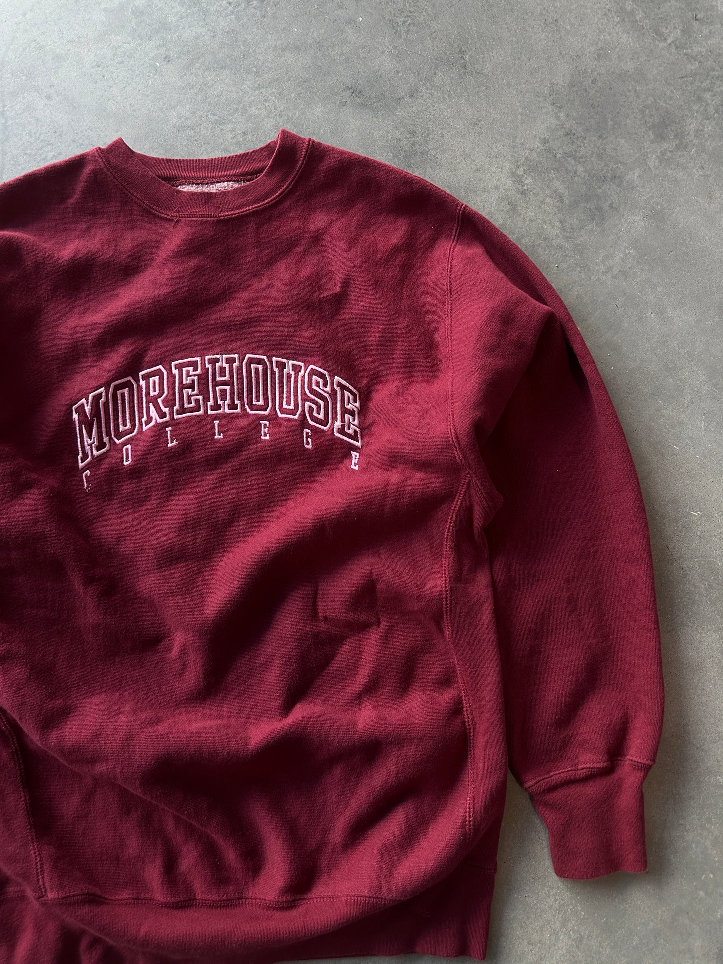 00’s Morehouse College Maroon Tigers HBCU Heavyweight Vintage Crewneck Sweatshirt (XL)