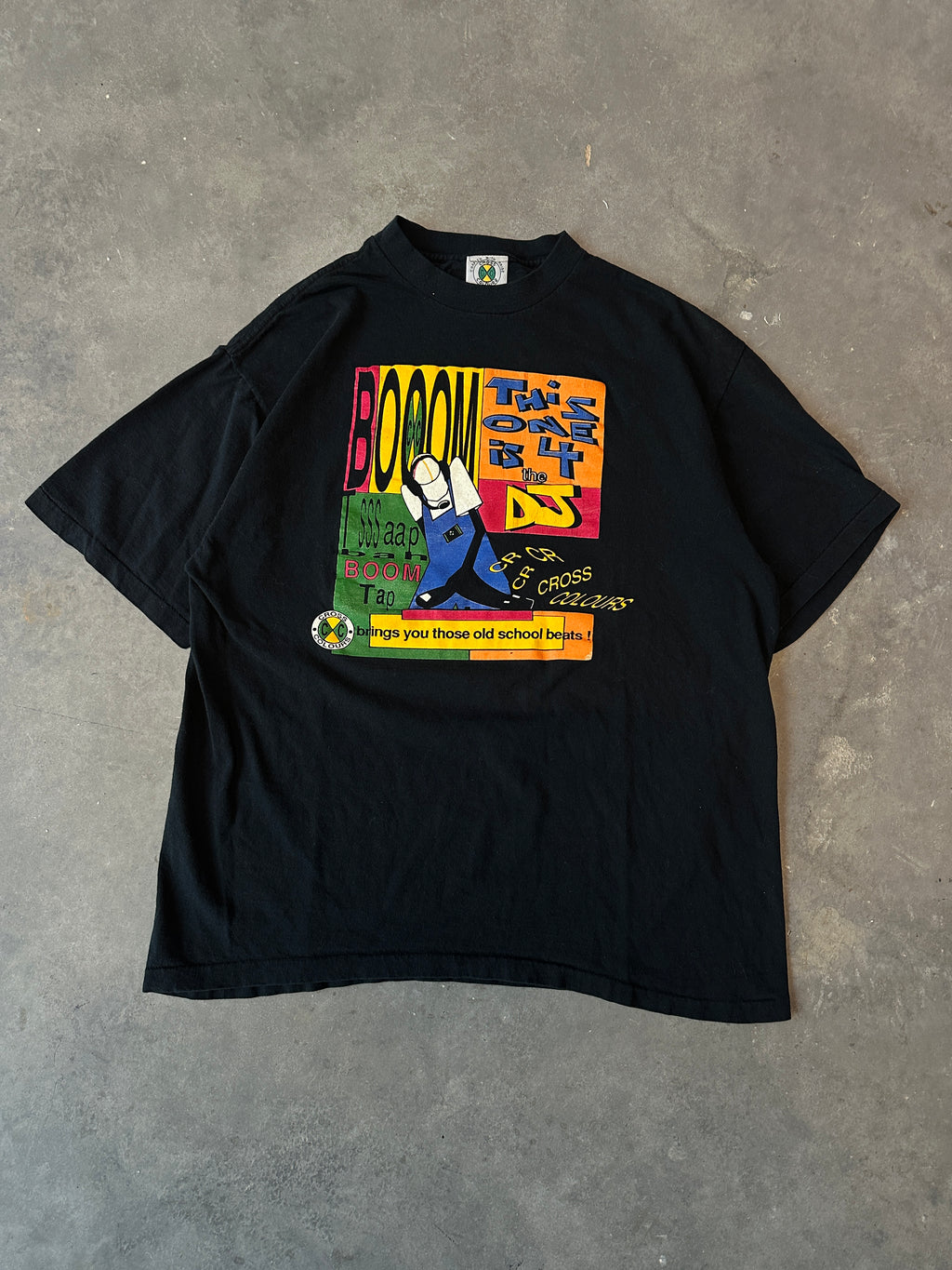 90's Cross Colours Abstract DJ Art Vintage Lifestyle Tee (Large)