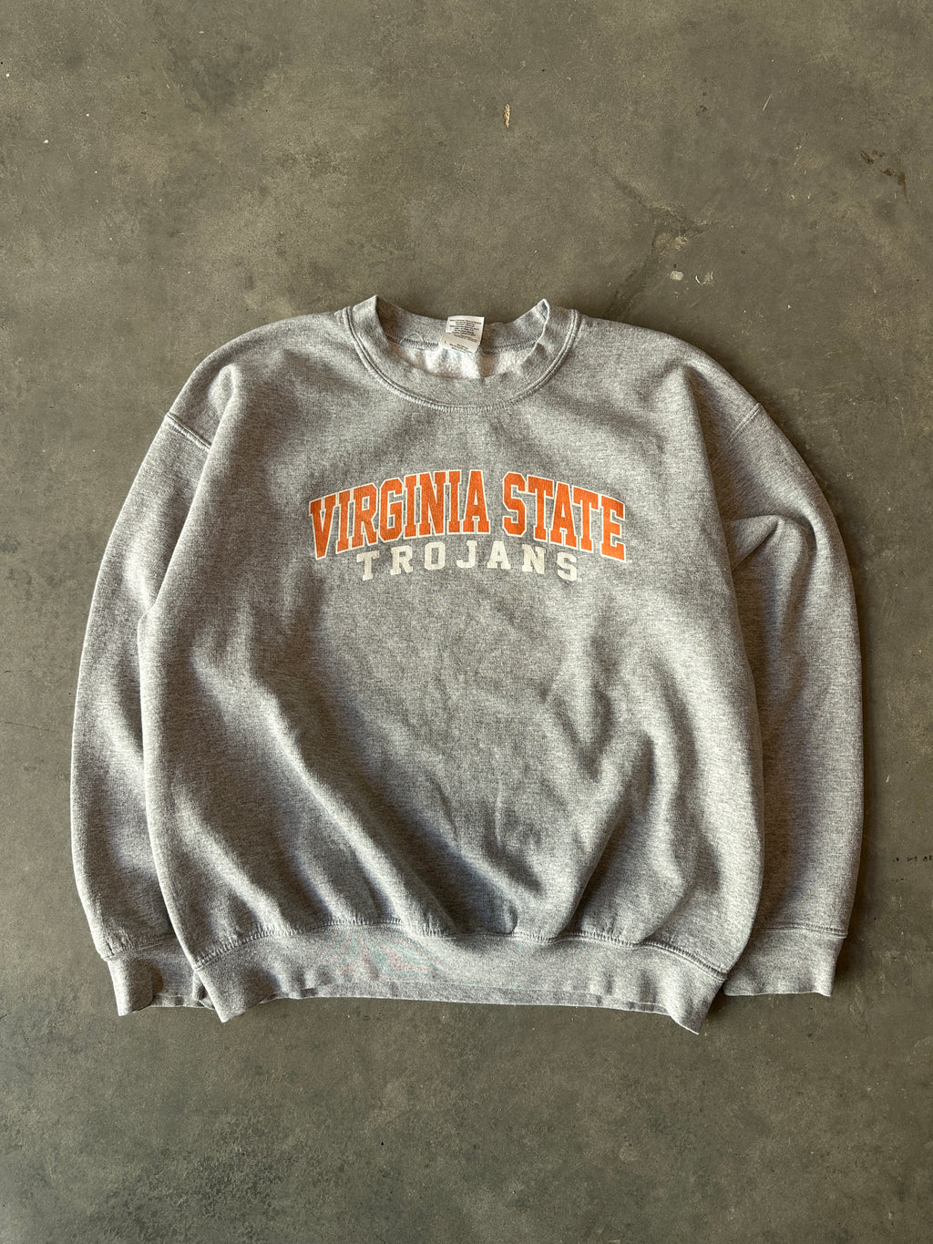 00's Virginia State University VSU Trojans Vintage Spellout Crewneck Sweatshirt (Medium)