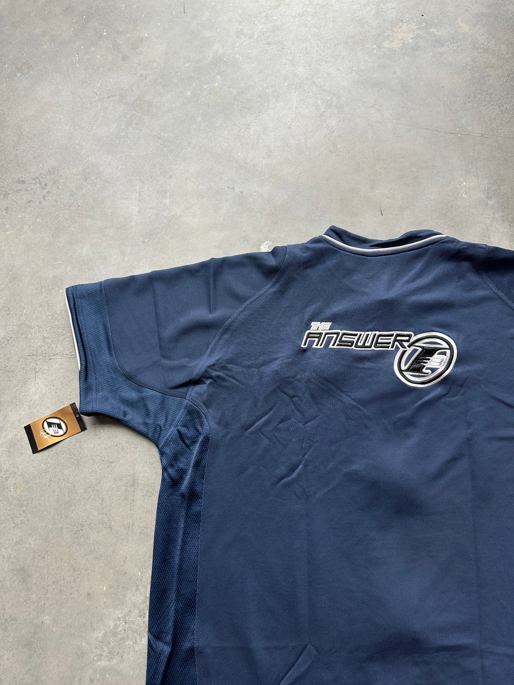 00's Y2K Allen Iverson Reebok "The Answer" Navy Blue NBA Full Zip Shooting Shirt - Brand New (Multiple Sizes)