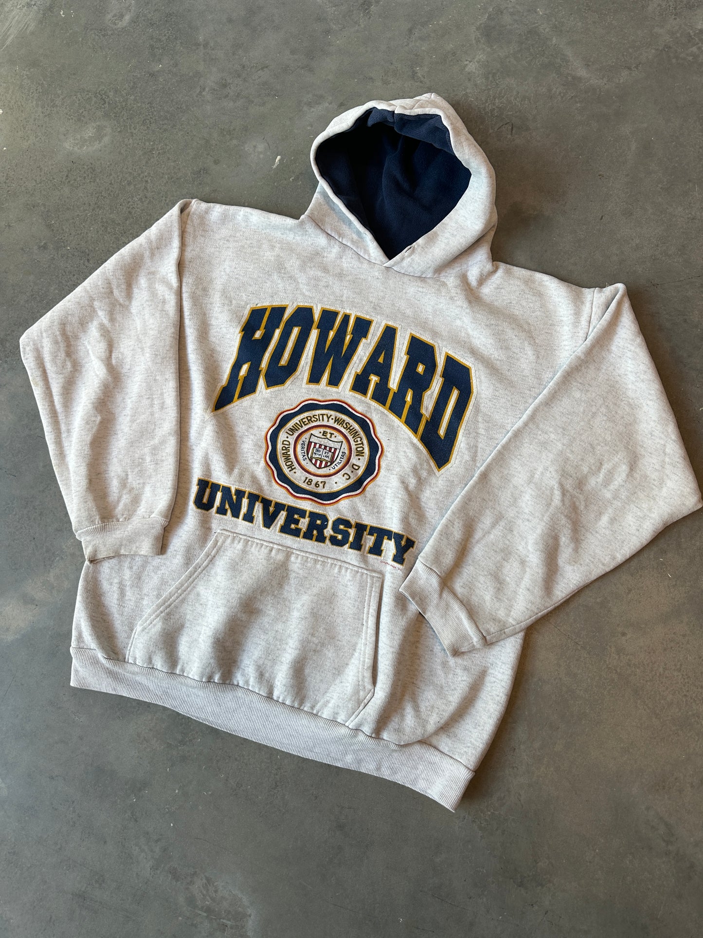 90’s Howard University Bison HU Spellout & Seal Vintage HBCU Hoodie (XL)