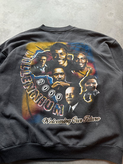 2000 Welcoming our Future Black History Figures MLK Bob Marley Rosa Parks & More Millennium Vintage Crewneck (XL)