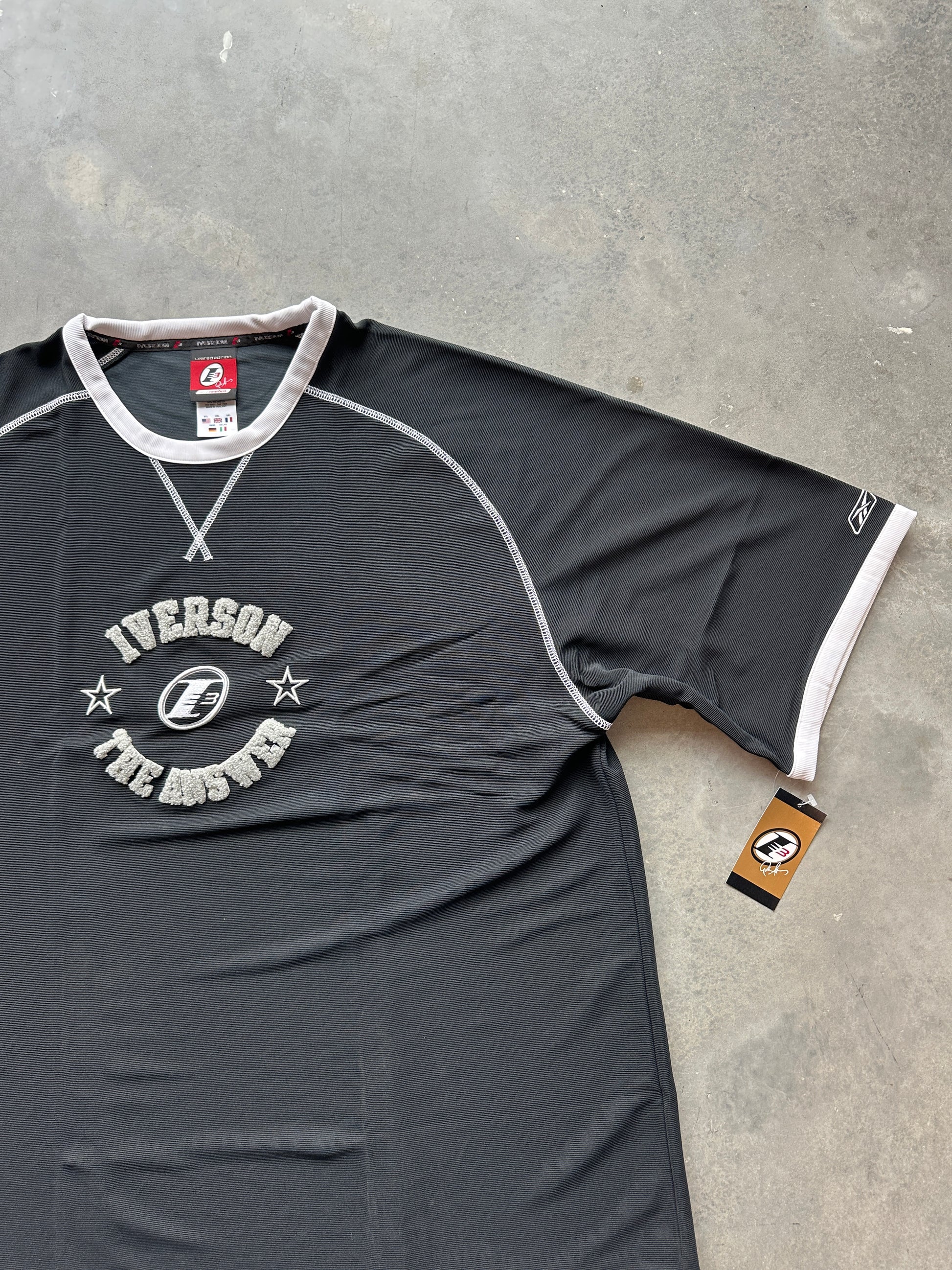 00's Y2K Allen Iverson Reebok "The Answer" Black NBA Oversized Pullover Shirt - Brand New (XXL)
