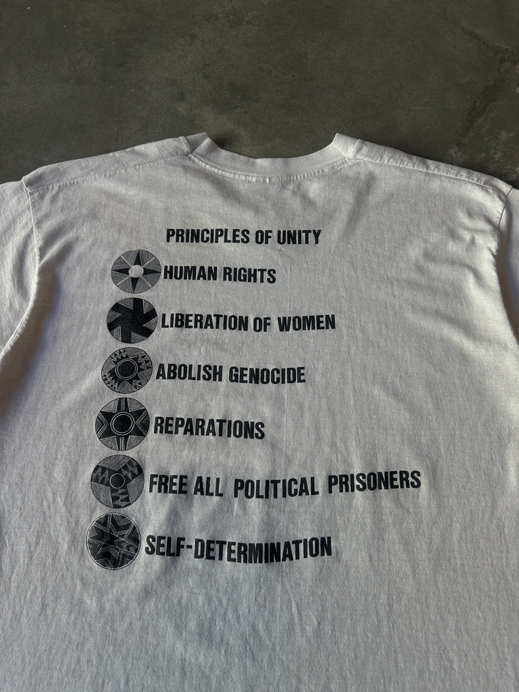 90's Malcolm X Grassroots Movement MXGM Principles of Unity Pillars Vintage Tee (XL)