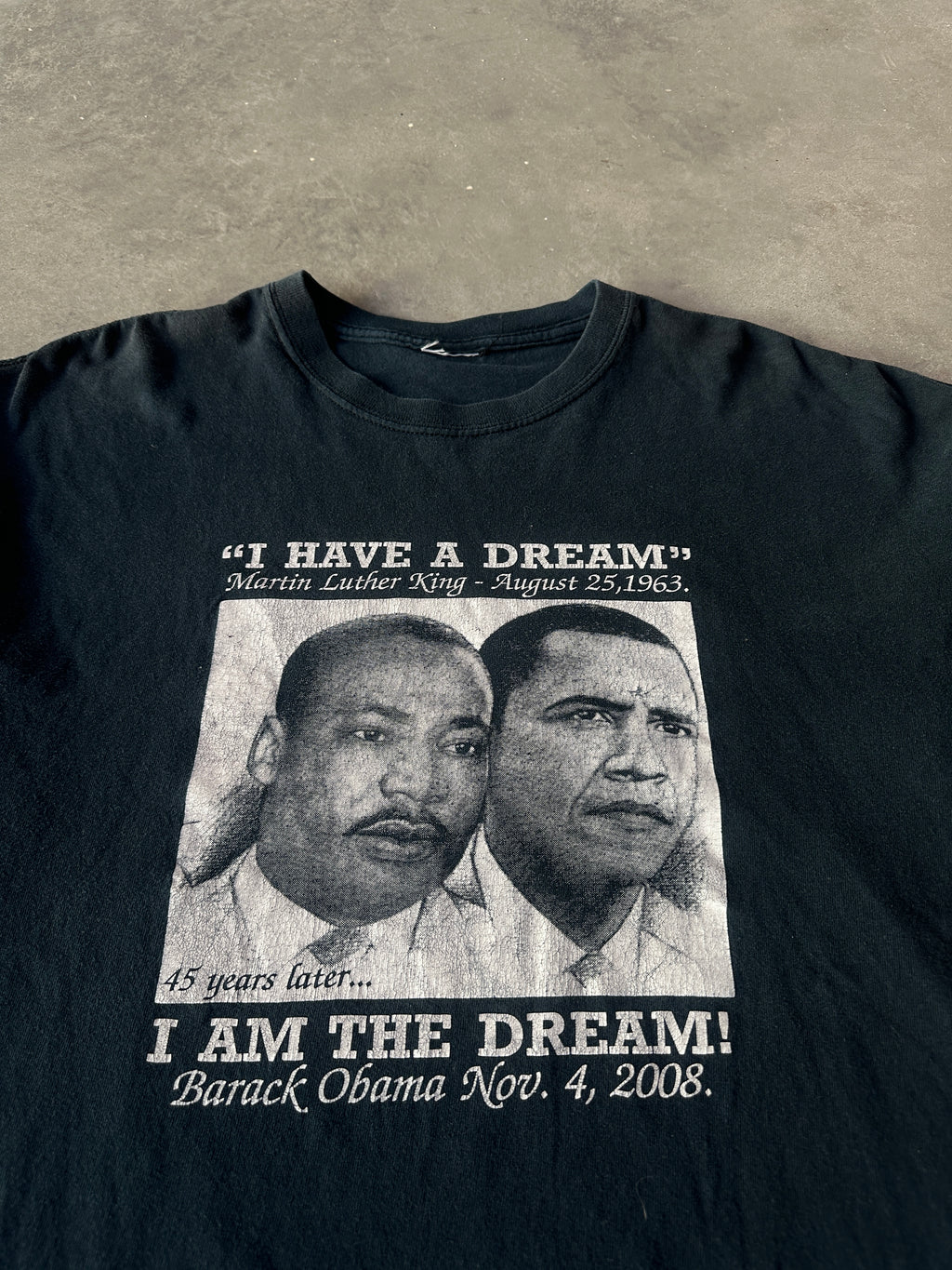 2008 Barack Obama & Martin Luther King Jr. "I Have a Dream" Vintage Tee (BOXY Large)