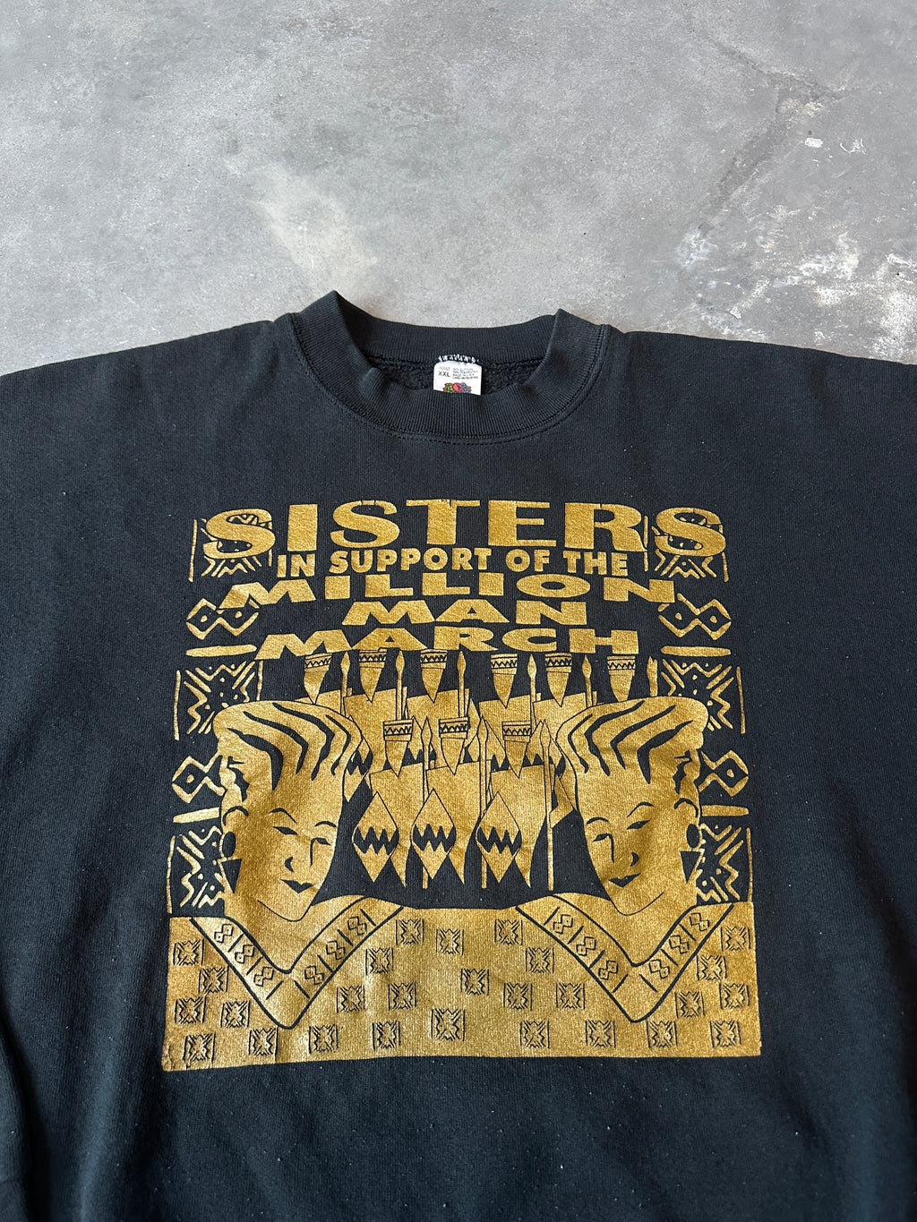 1995 Sisters in Support of the Million Man March Crewneck Sweatshirt (BOXY XXL)
