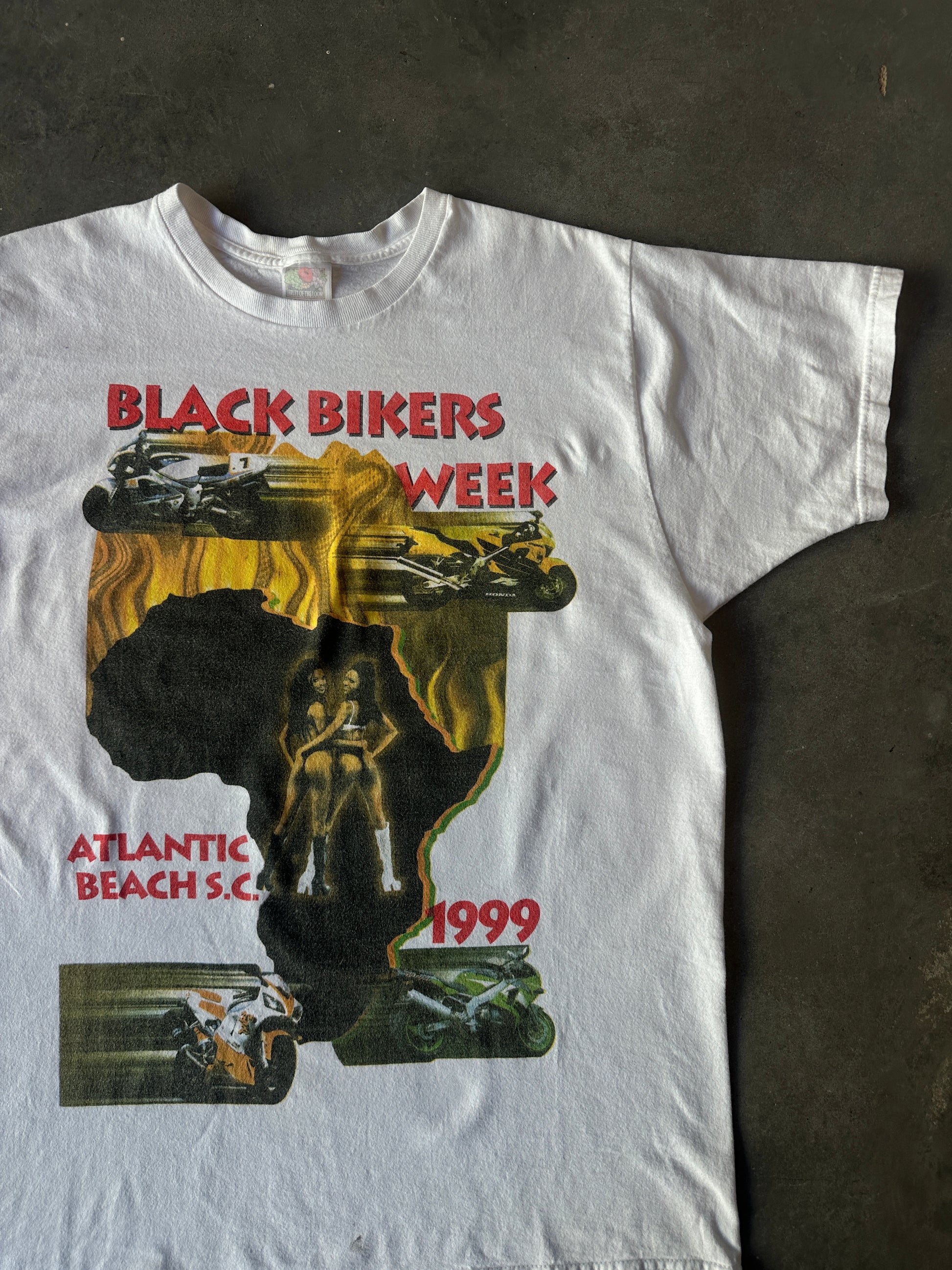 1999 Black Bikers Week Atlantic Beach South Carolina Vintage Tee (Large)