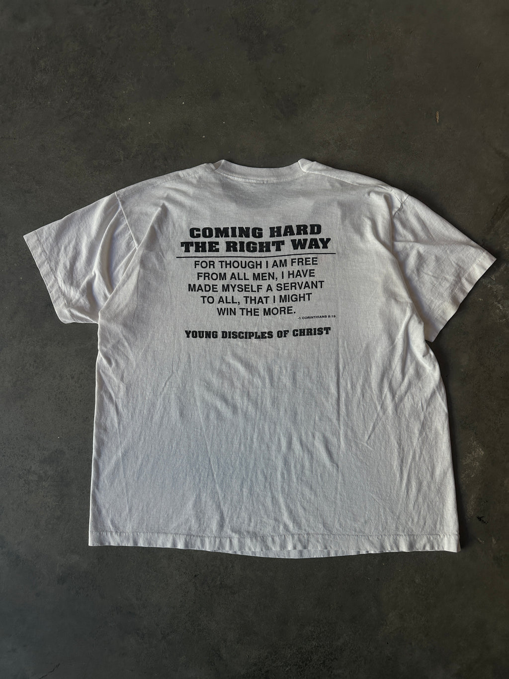 90's Young Disciples of Christ Caricature Vintage Tee (BOXY XL)