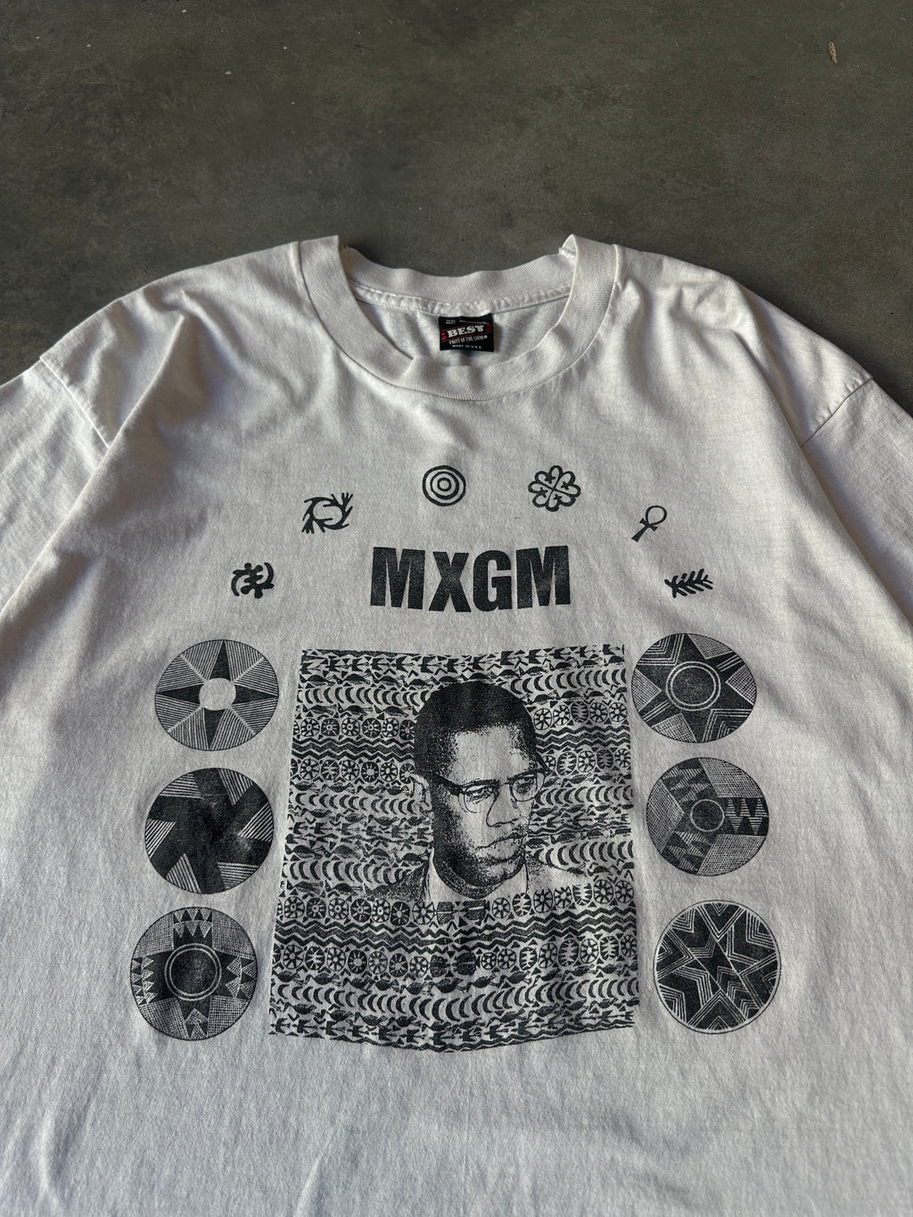 90's Malcolm X Grassroots Movement MXGM Principles of Unity Pillars Vintage Tee (XL)