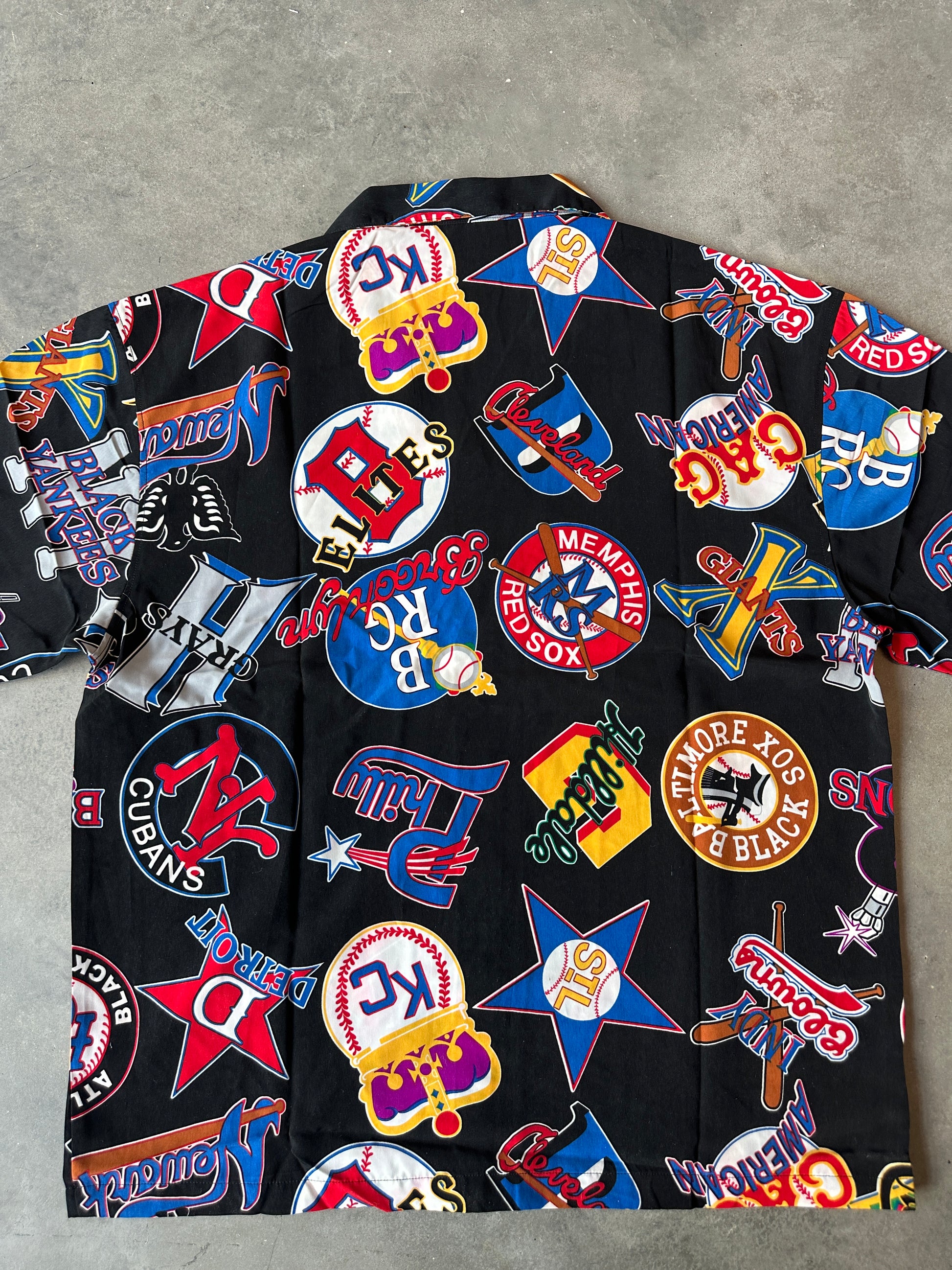 00’s Negro League Baseball Teams Black Button Down JHead Vintage Hawaiian Shirt—Brand New (XL)