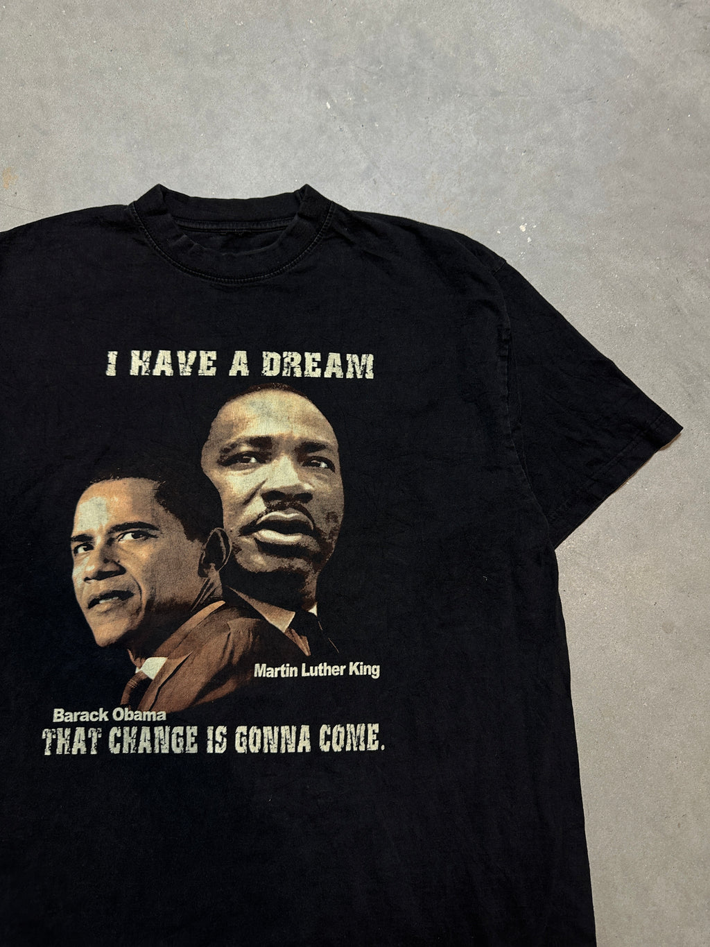 2008 I Have a Dream That Change Is Gonna Come Martin Luther King Jr. MLK & Barack Obama Vintage Tee (XXL)