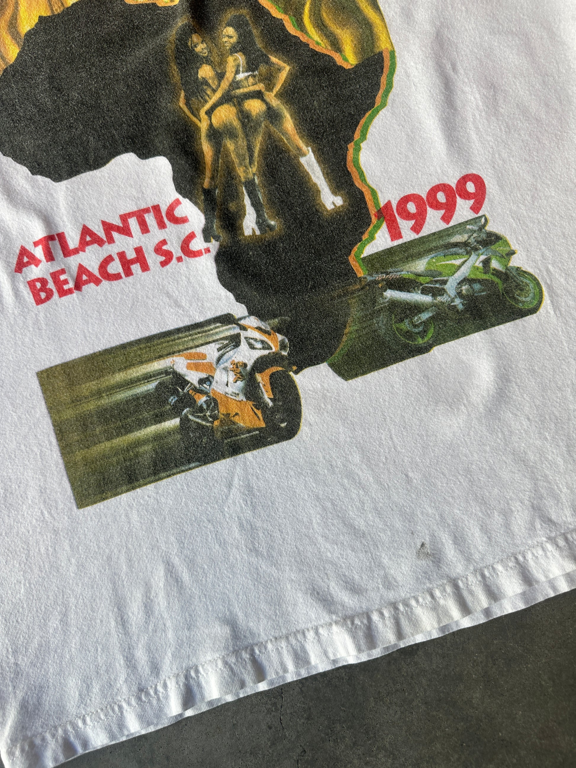 1999 Black Bikers Week Atlantic Beach South Carolina Vintage Tee (Large)