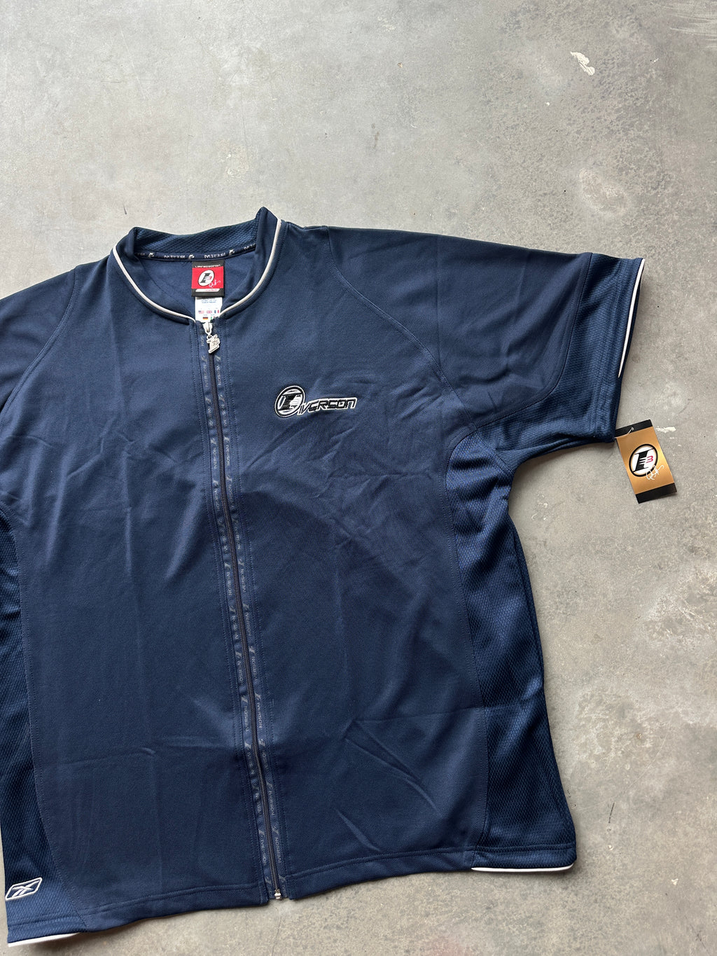 00's Y2K Allen Iverson Reebok "The Answer" Navy Blue NBA Full Zip Shooting Shirt - Brand New (Multiple Sizes)
