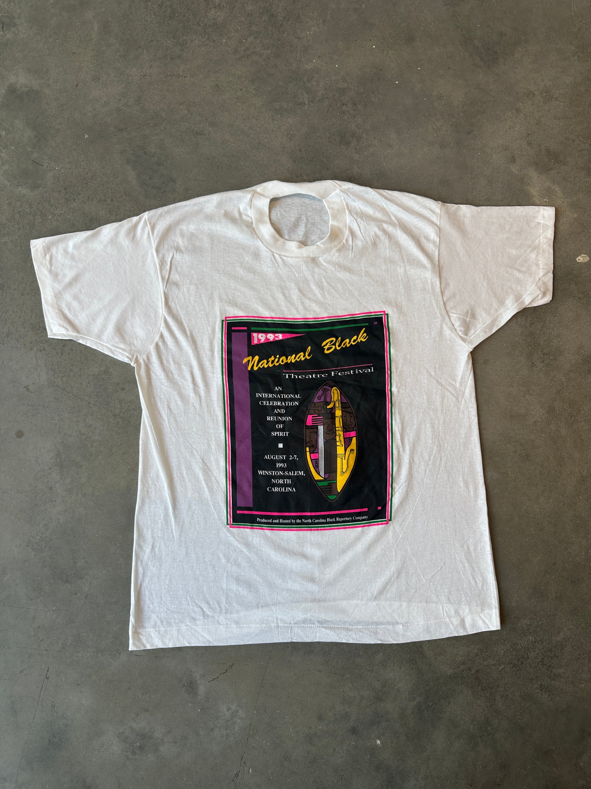 1993 National Black Theatre Festival “International Celebration of Reunion & Spirit” Winston-Salem Vintage Tee Brand New-Deadstock (XL)