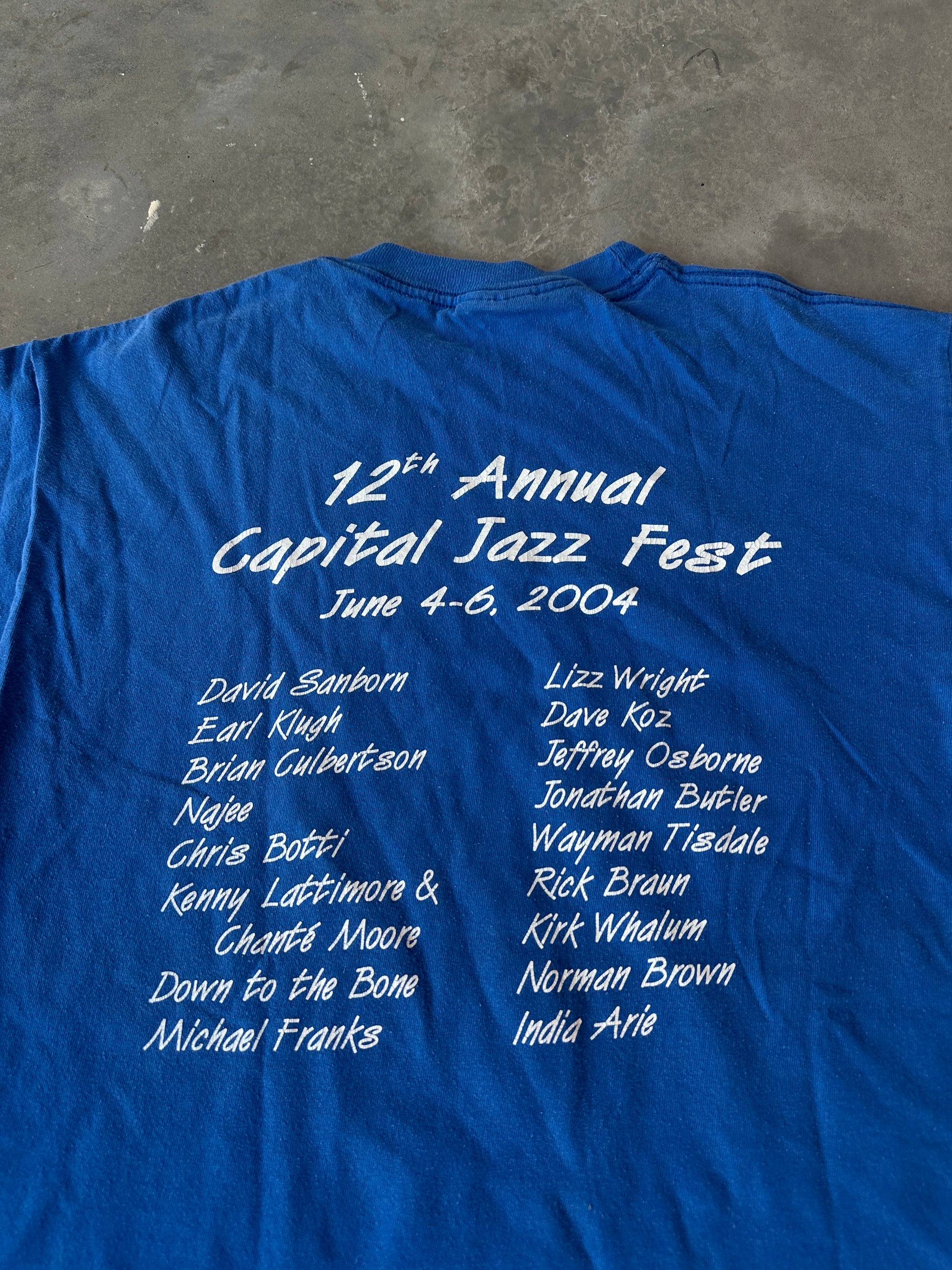 2004 12th Annual Capital Jazz Fest Art & Artist Lineup Vintage Music Tee (Medium)