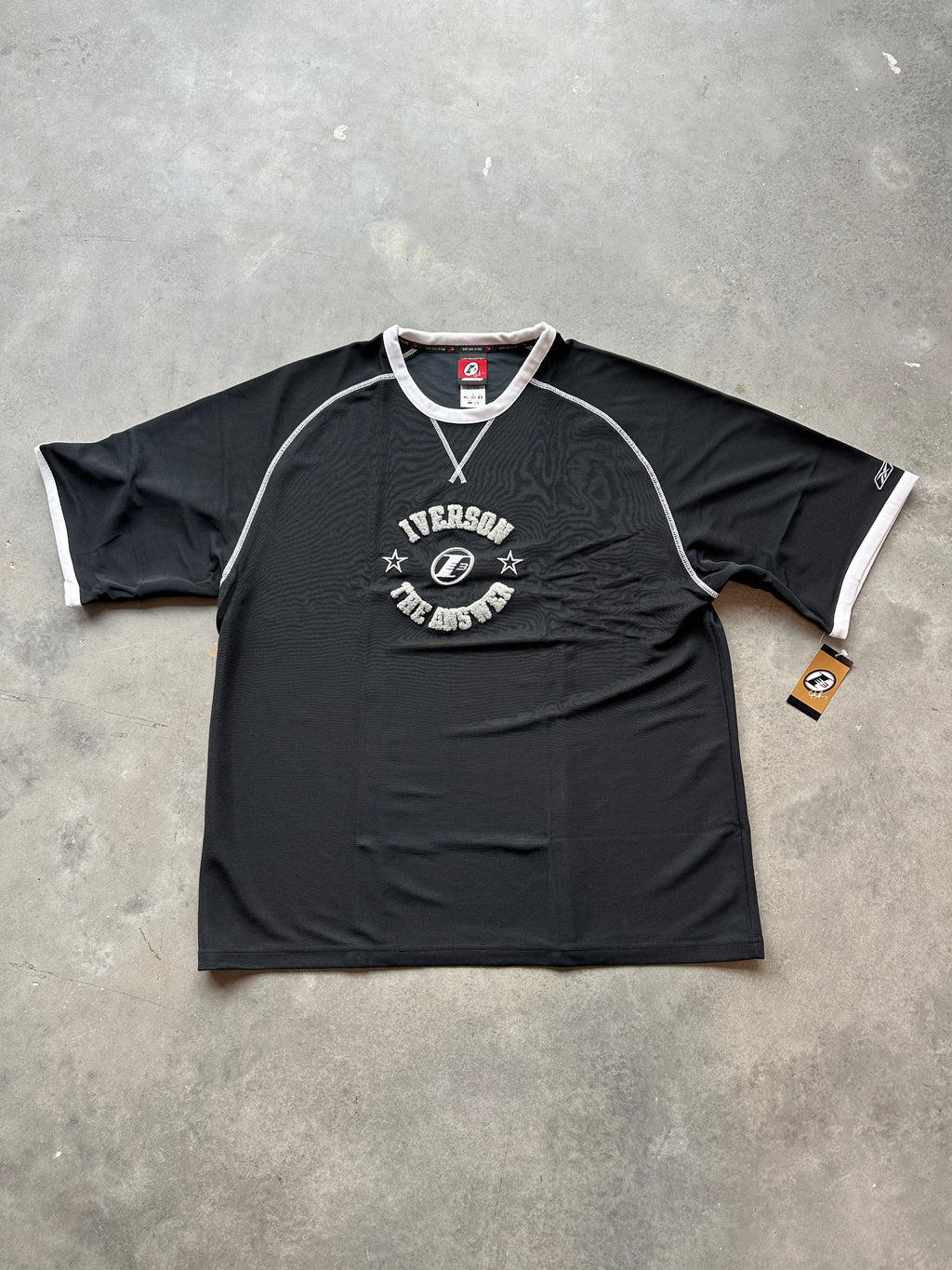 00's Y2K Allen Iverson Reebok "The Answer" Black NBA Oversized Pullover Shirt - Brand New (XXL)
