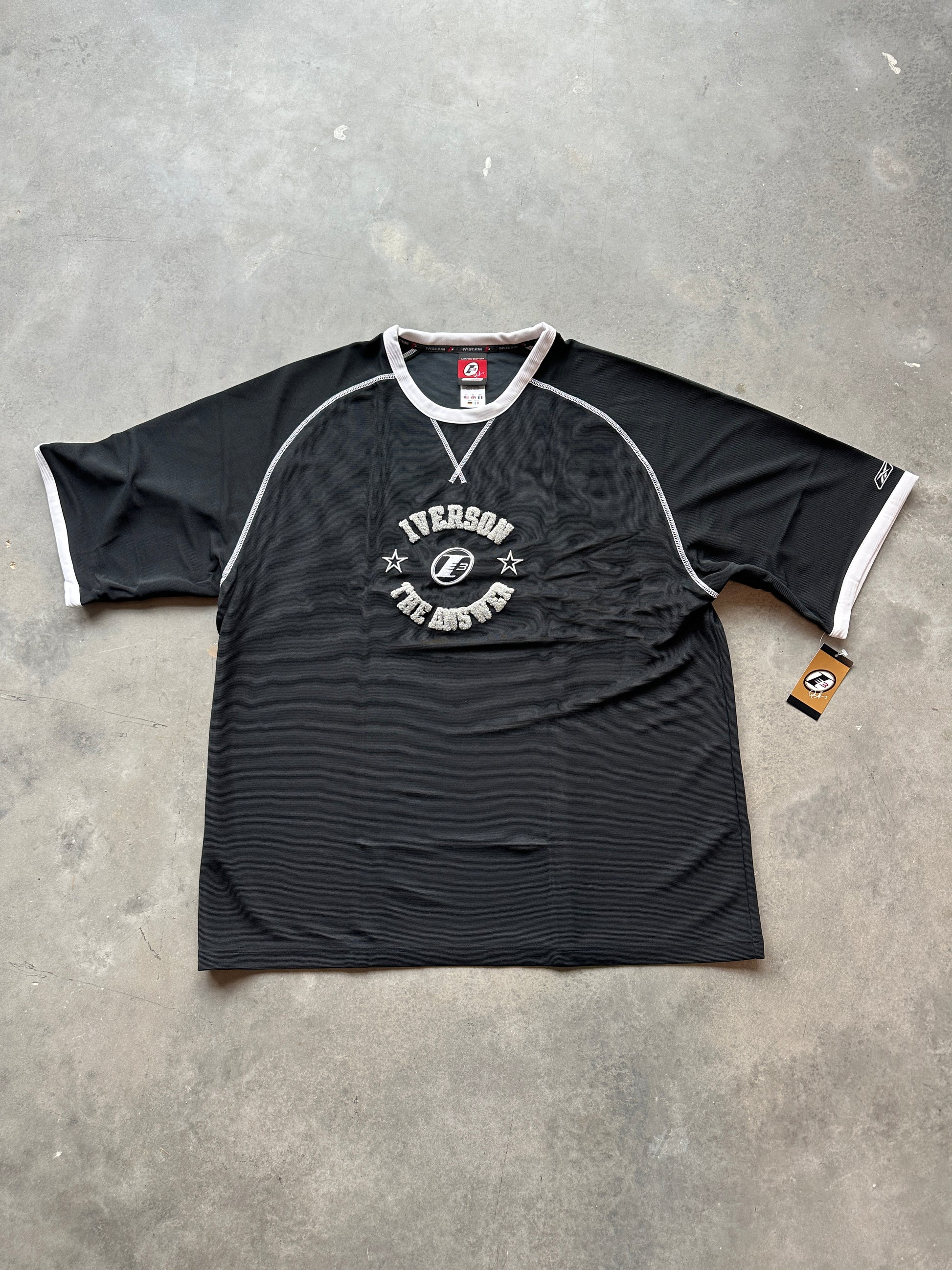 00's Y2K Allen Iverson Reebok "The Answer" Black NBA Oversized Pullover Shirt - Brand New (XXL)