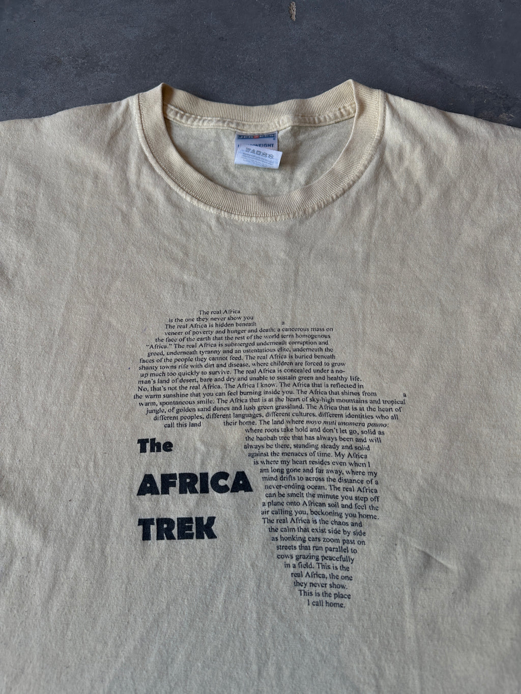 00's The Africa Trek Poem & Scripture Footprint Vintage Tee (Large)
