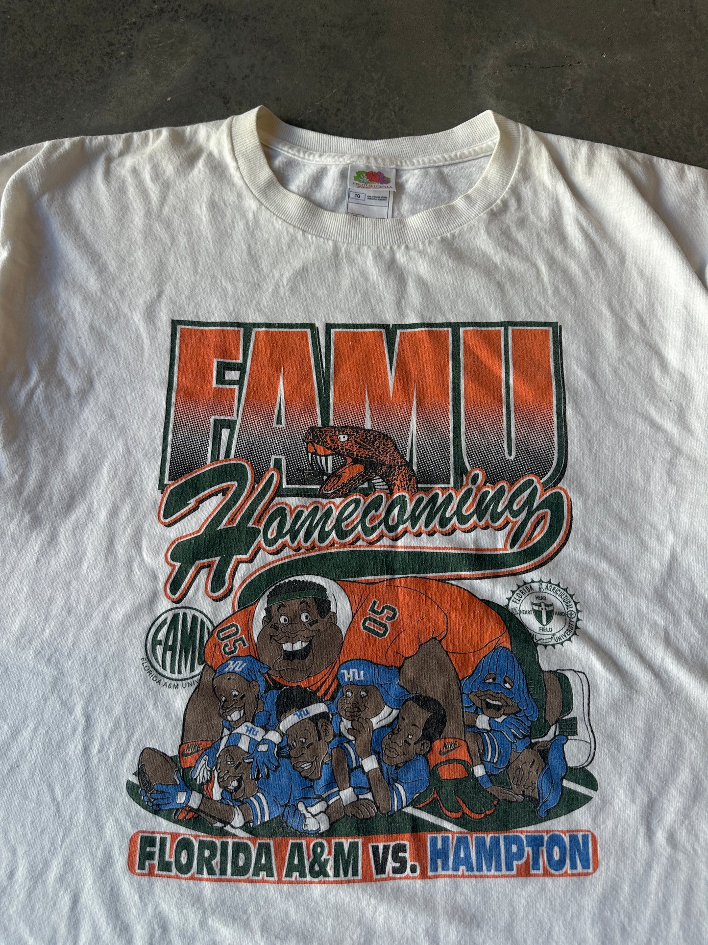 2005 Florida A&M FAMU vs. Hampton University HBCU Football Fat Albert Matchup Vintage Tee (XL)